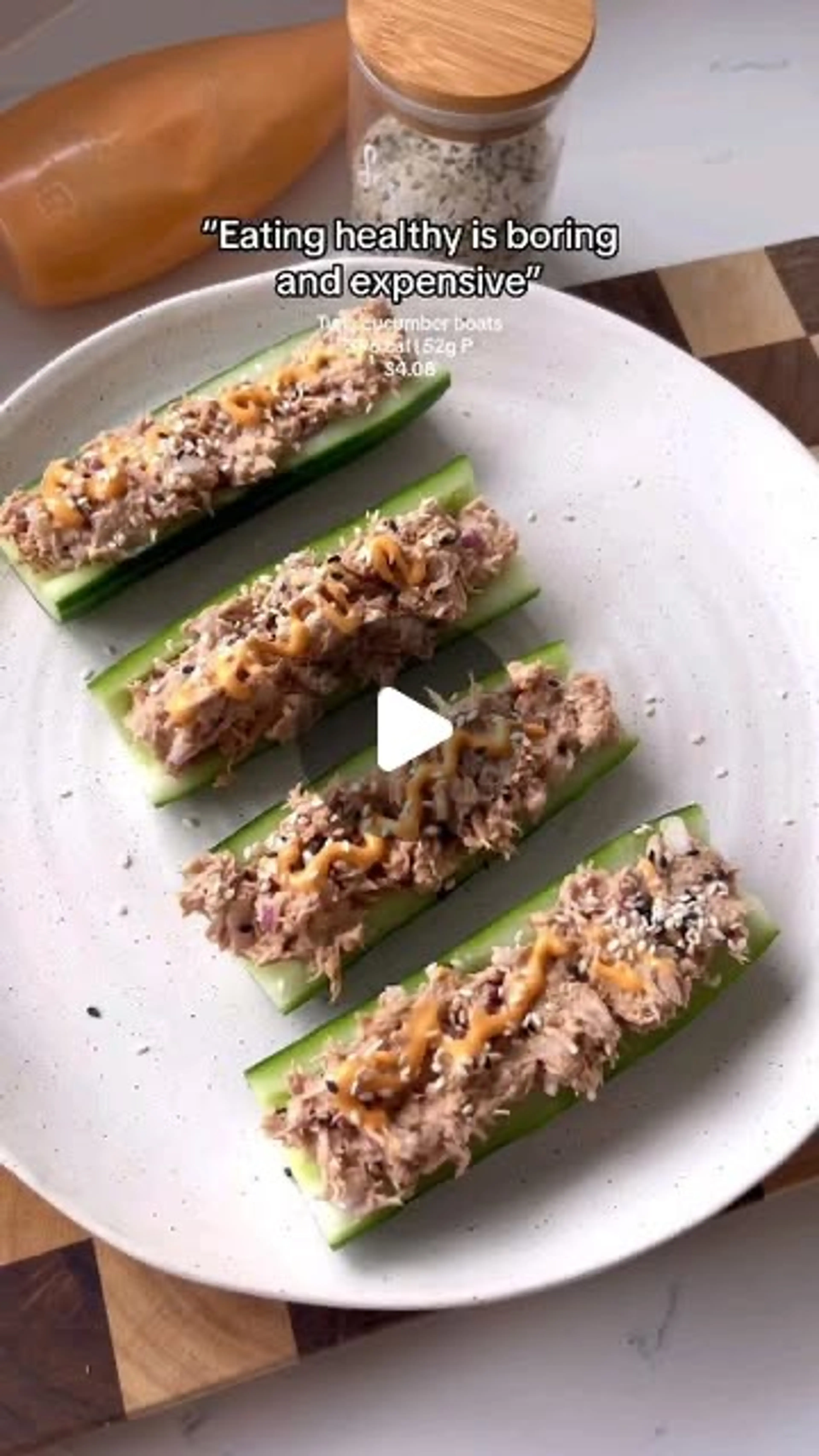 Spicy Tuna Cucumber Boats