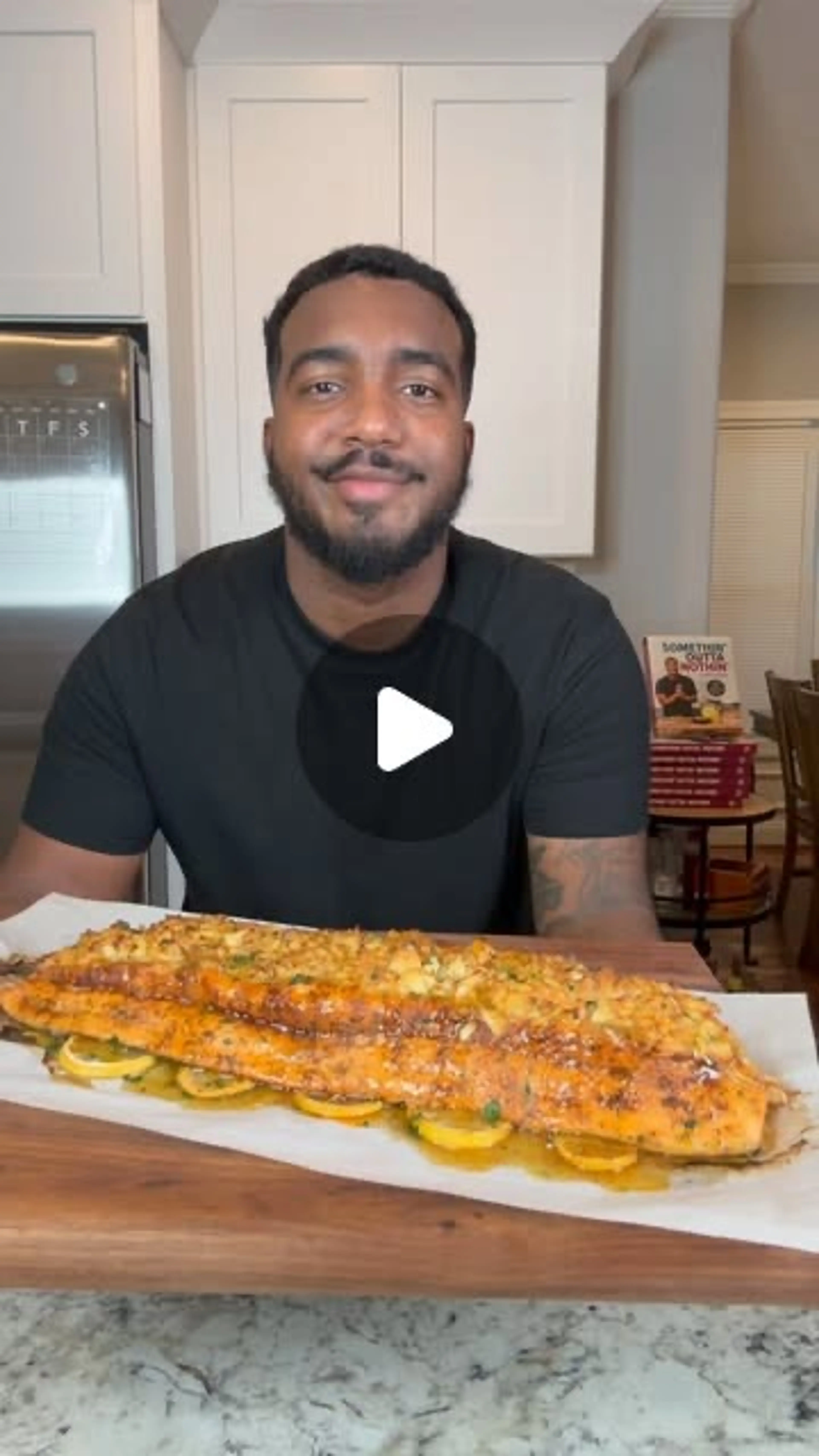 Honey Lemon Glazed Crab Stuffed Salmon