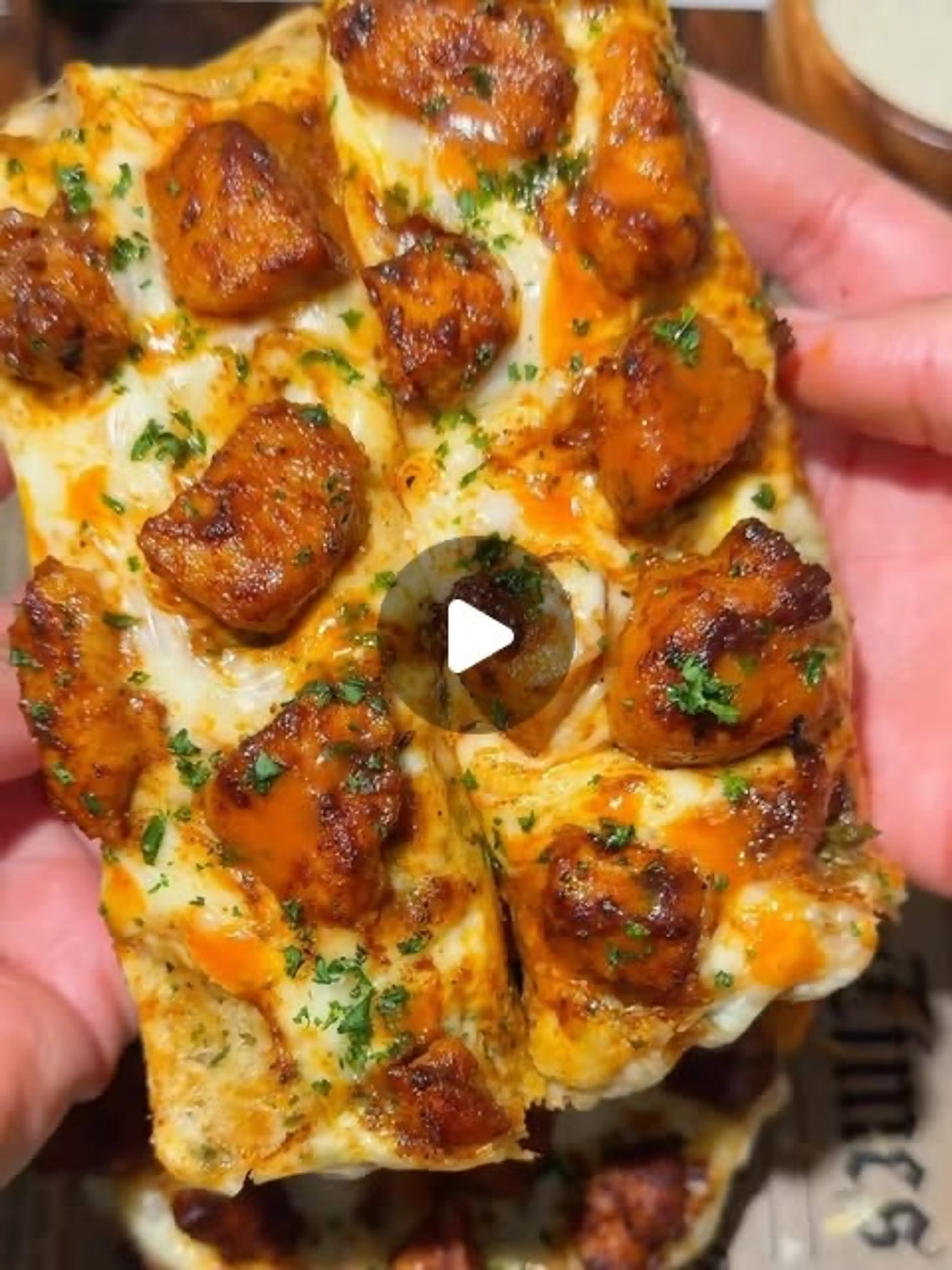 Cheesy Buffalo Chicken Garlic Bread