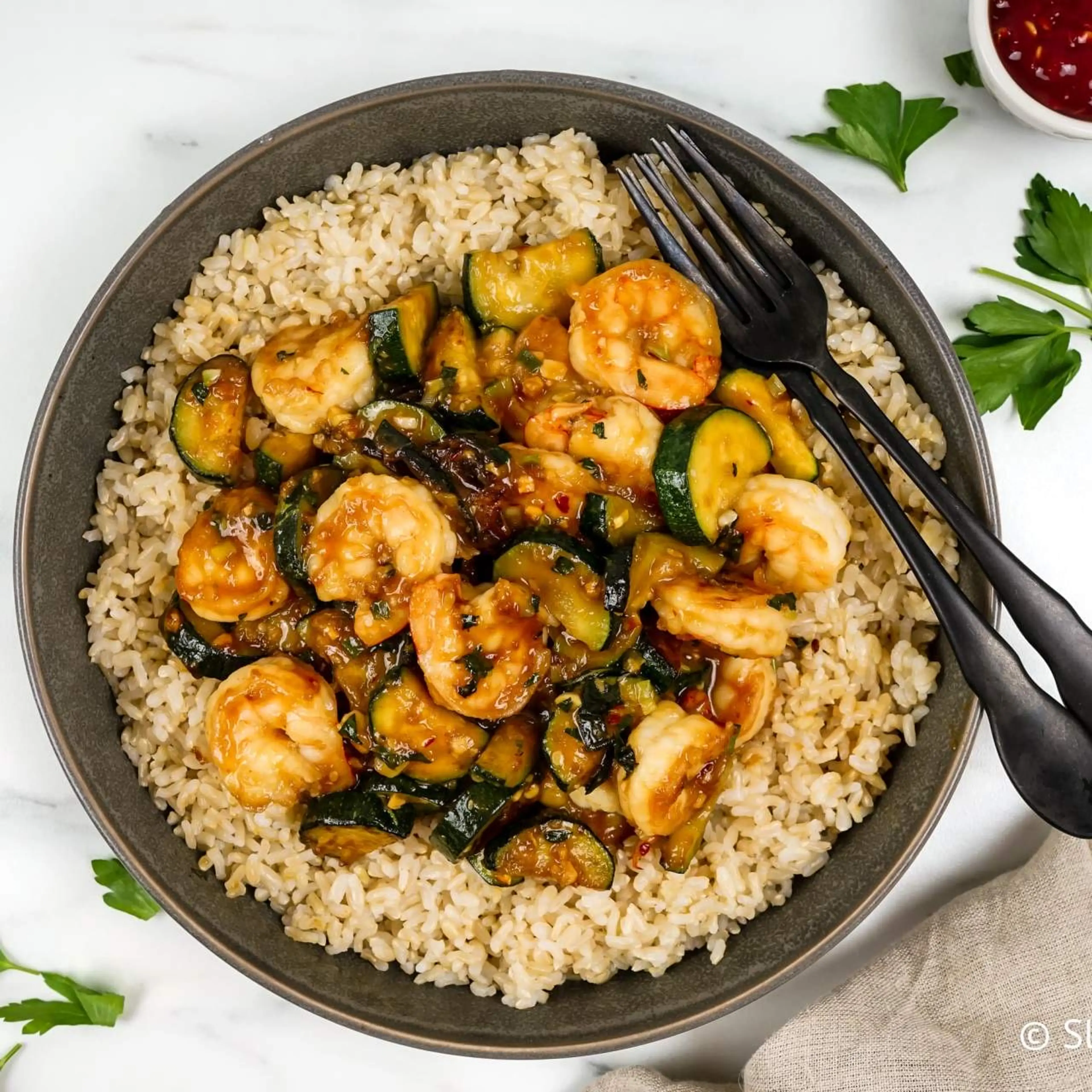 Thai Basil Shrimp Stir Fry
