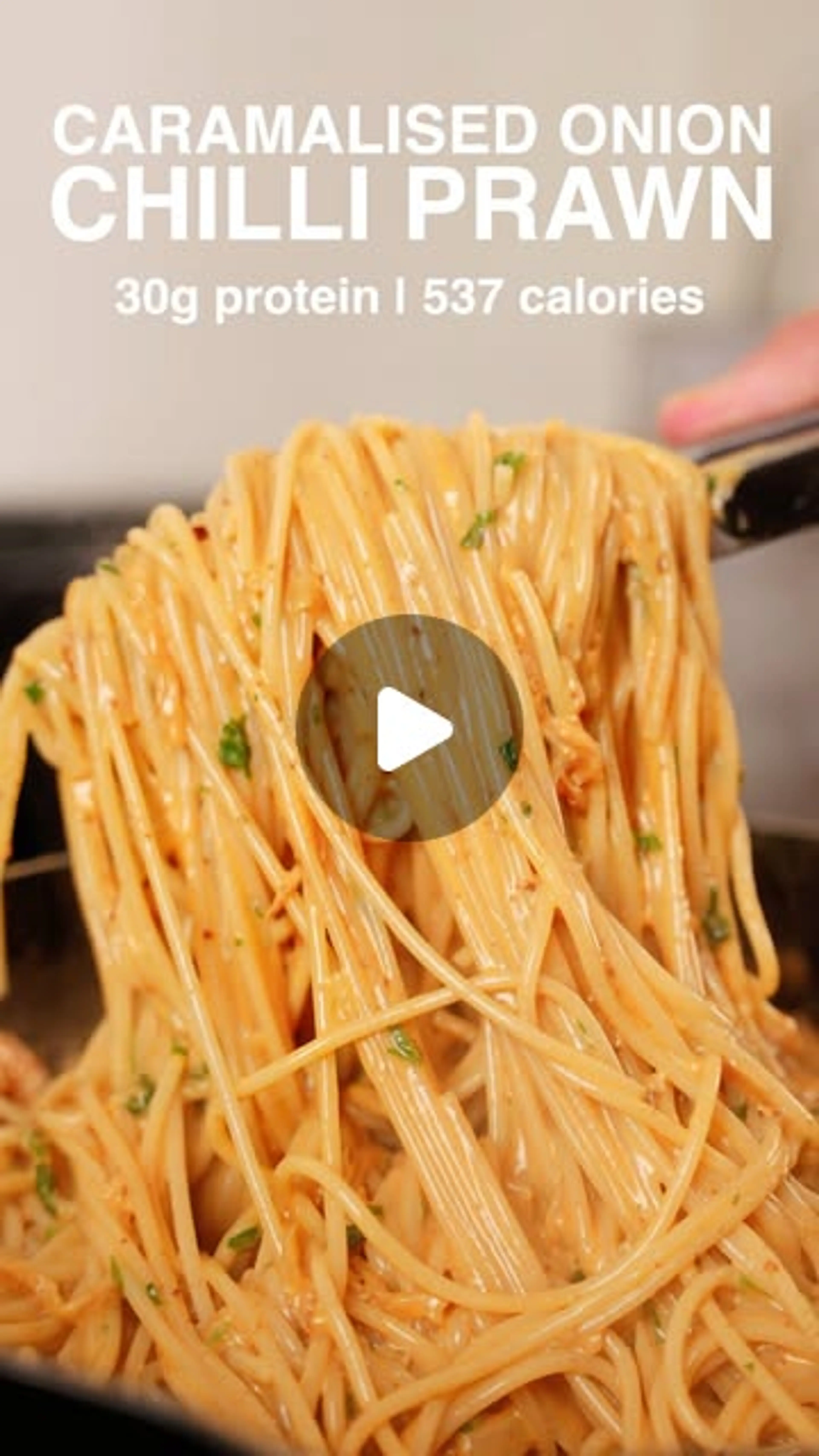 Caramelised Onion and Chilli Prawns Pasta