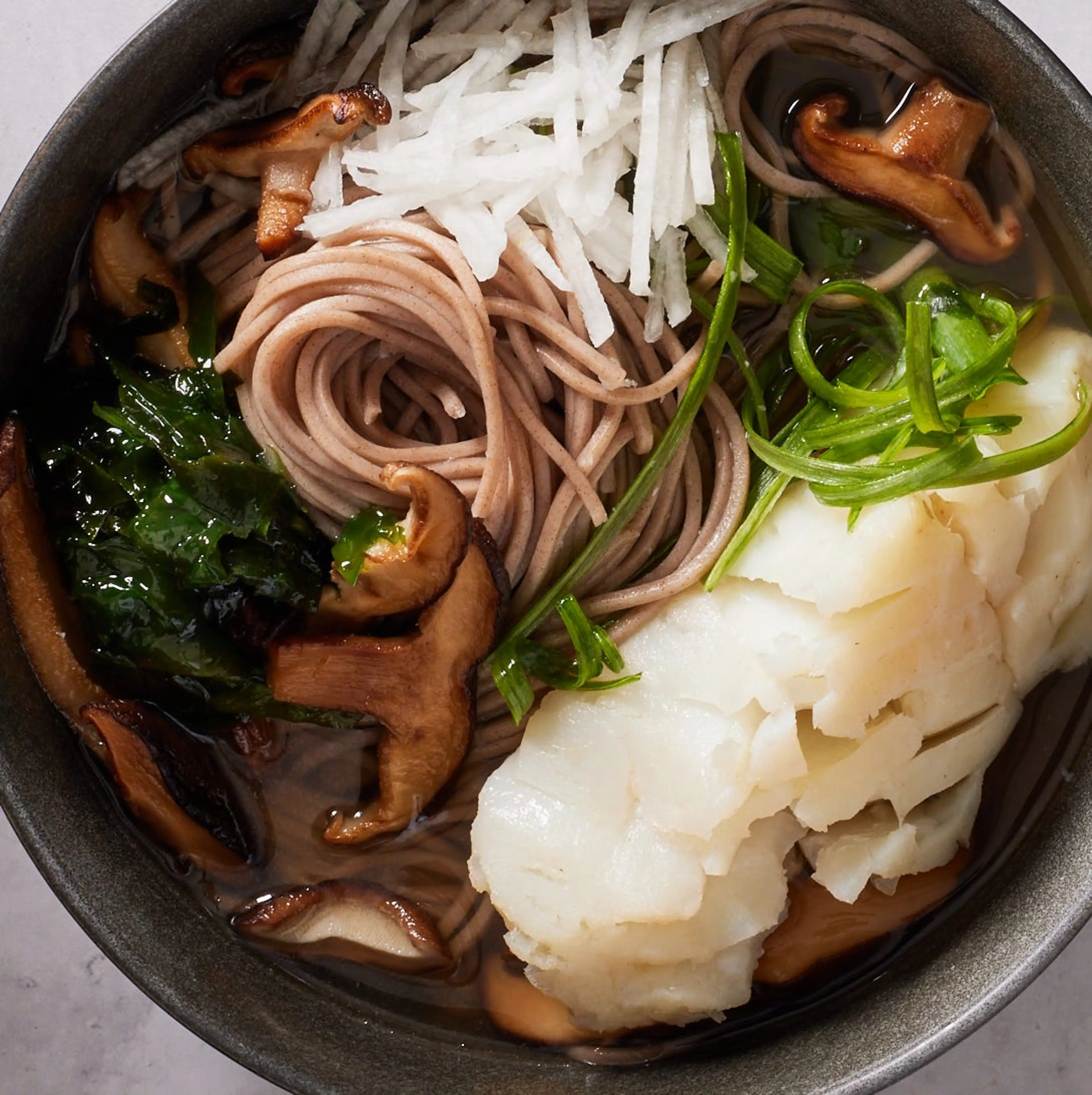 Soba Cod & Mushroom Soup
