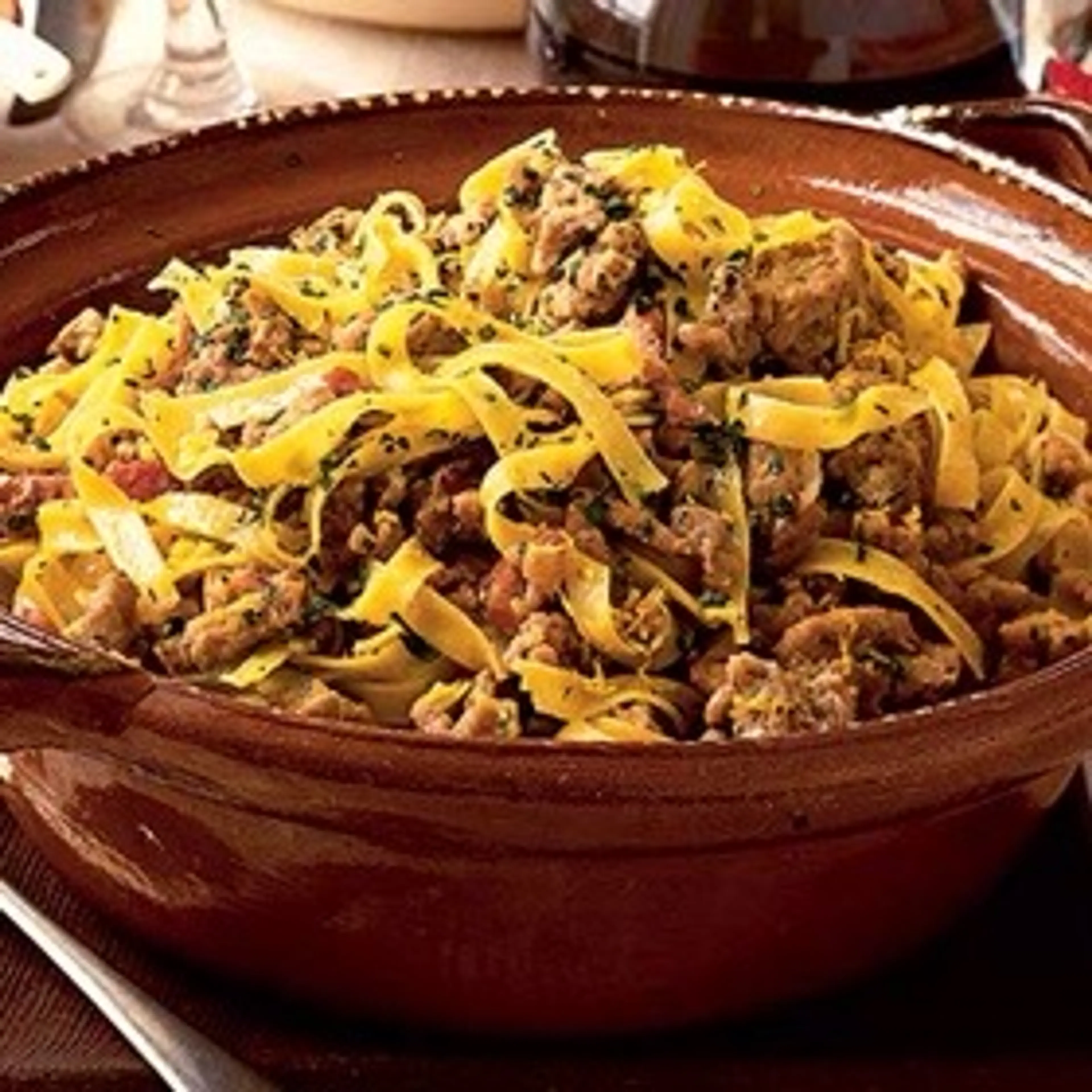 Tagliatelle with a lemon pork ragù