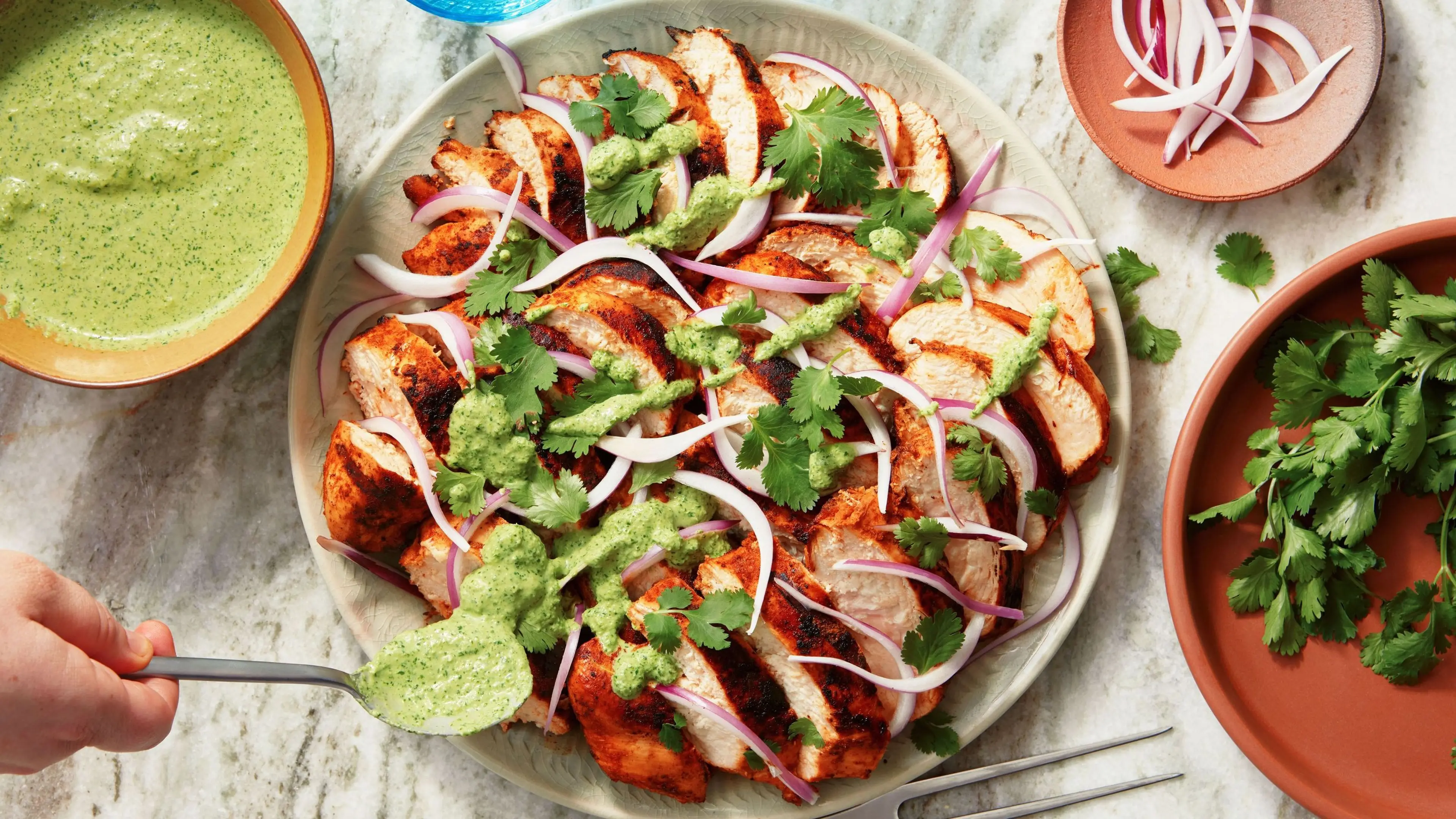 Grilled Peruvian Chicken With Green Sauce