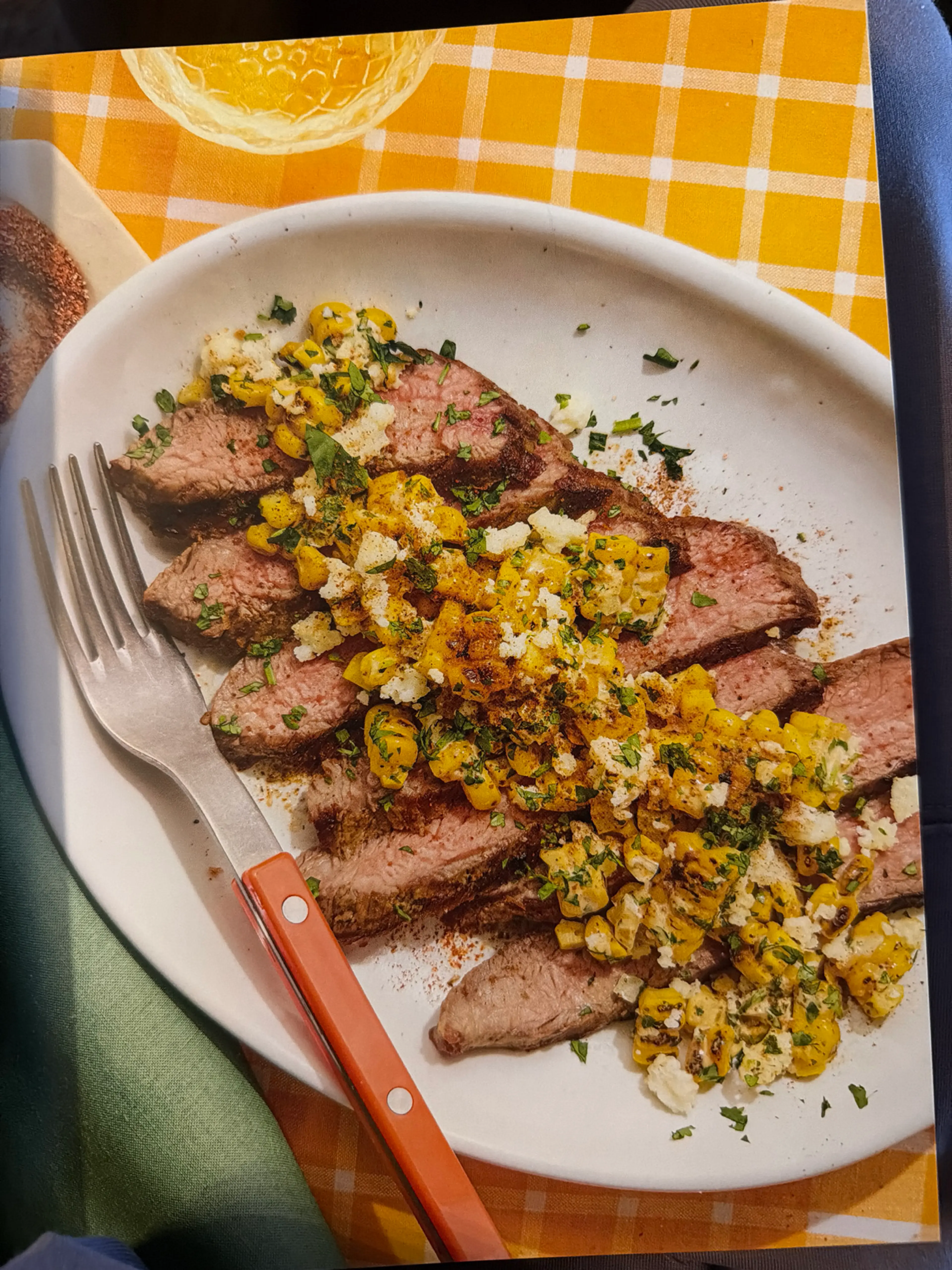 flank steak WITH ELOTE SALSA
