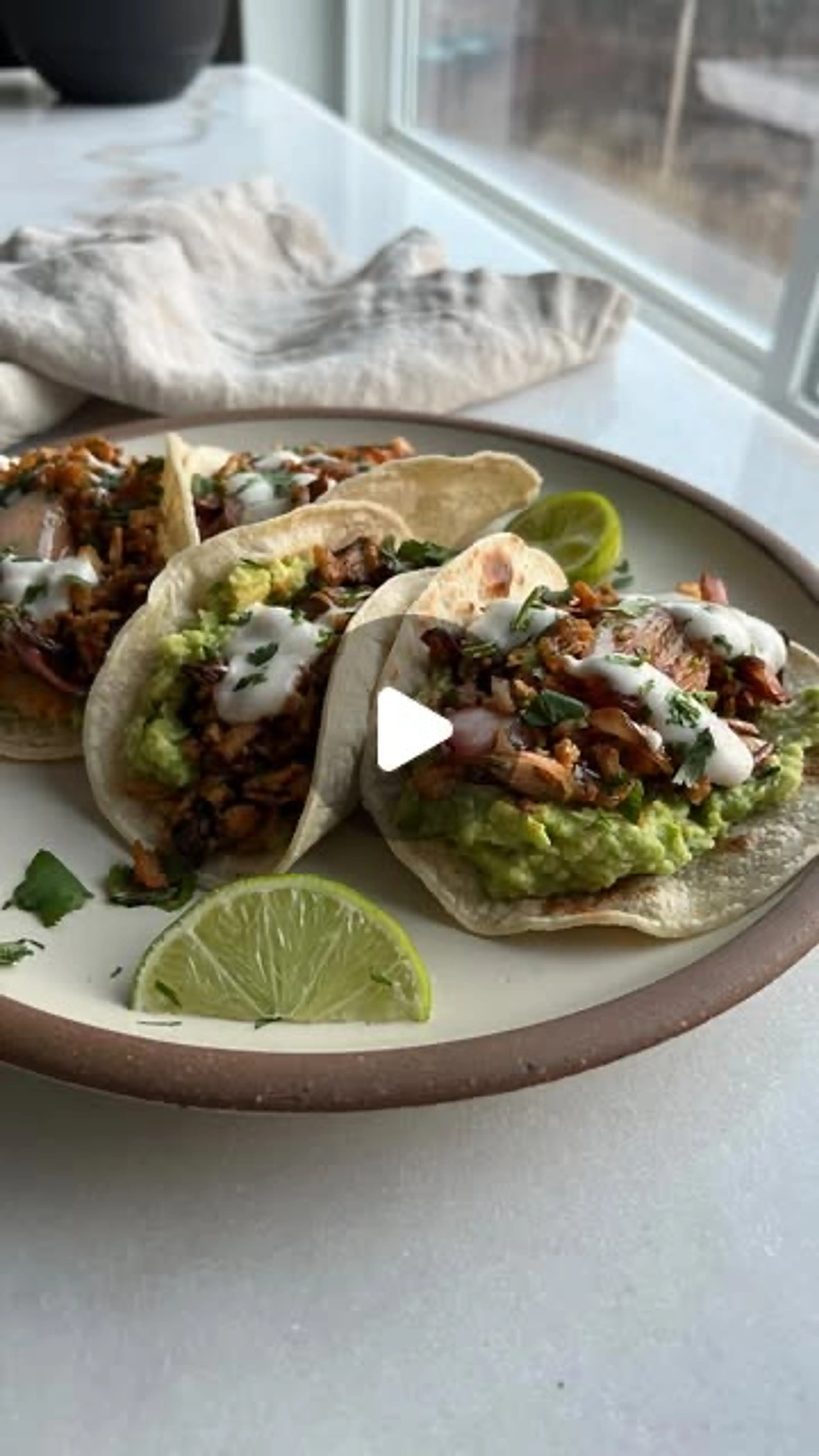 Charred Shallot and Shredded Tofu Tacos Using a High Protein