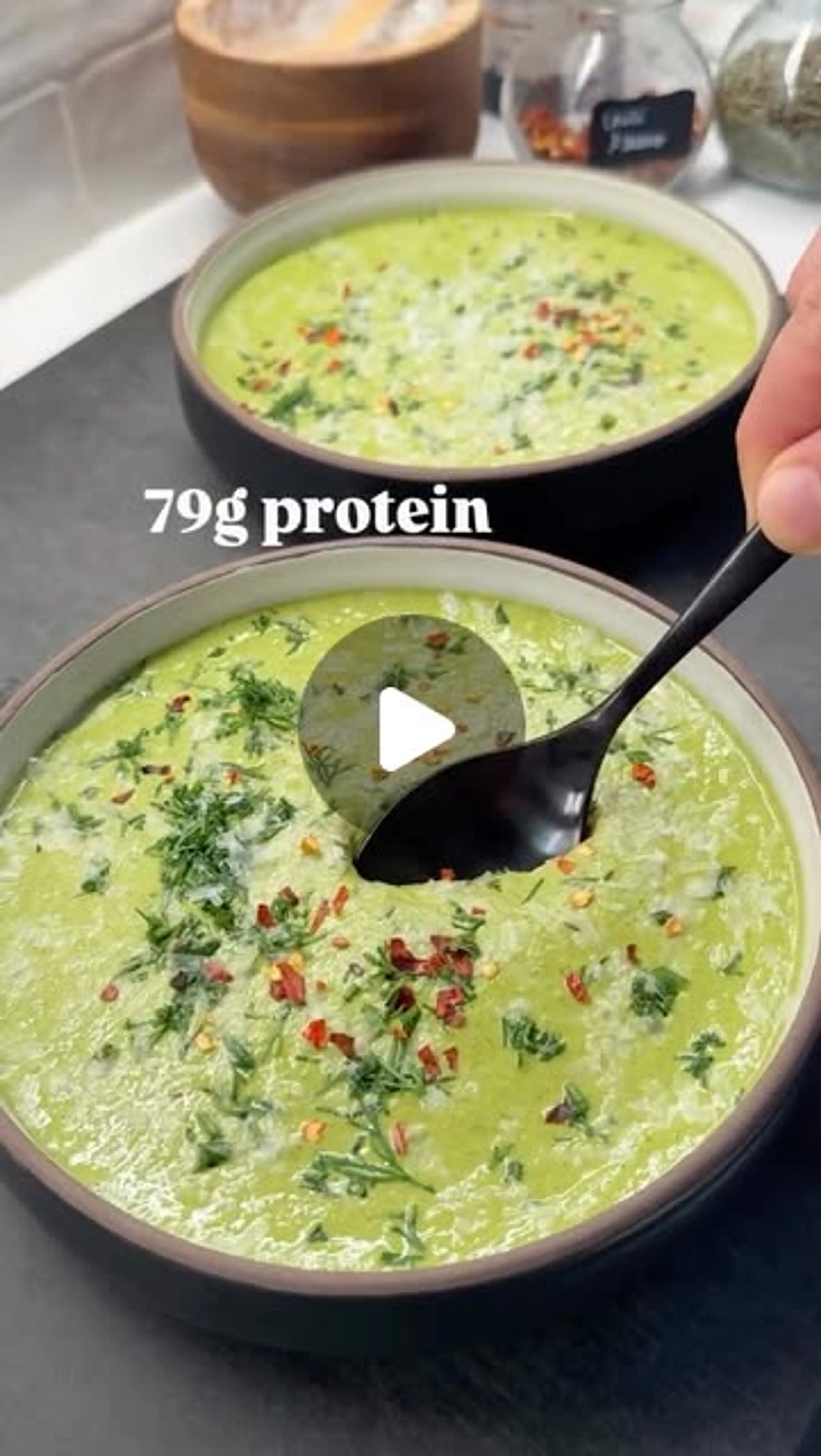 High Protein Broccoli Feta Soup