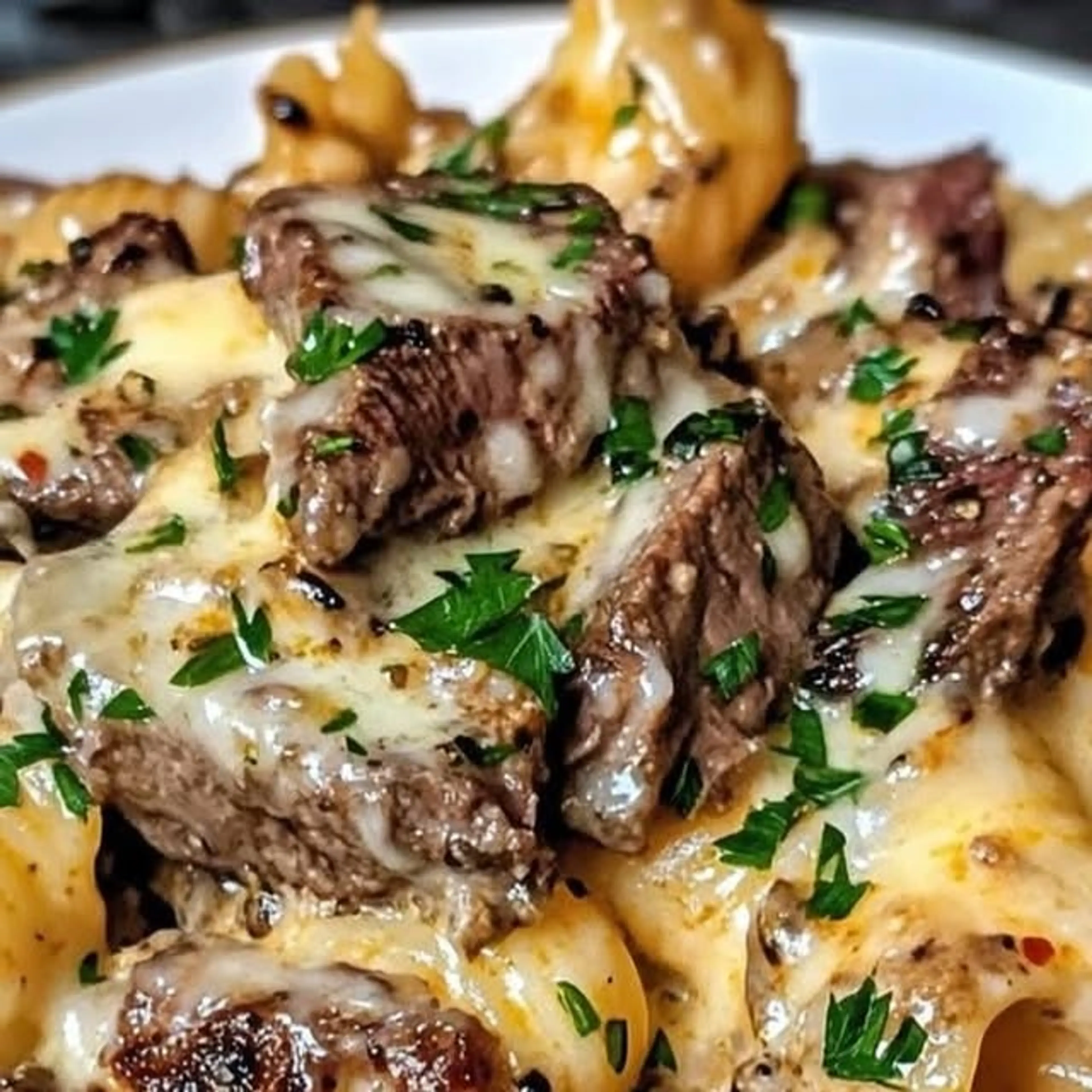 Garlic Butter Steak Bites & Creamy Chipotle White Cheddar Sh