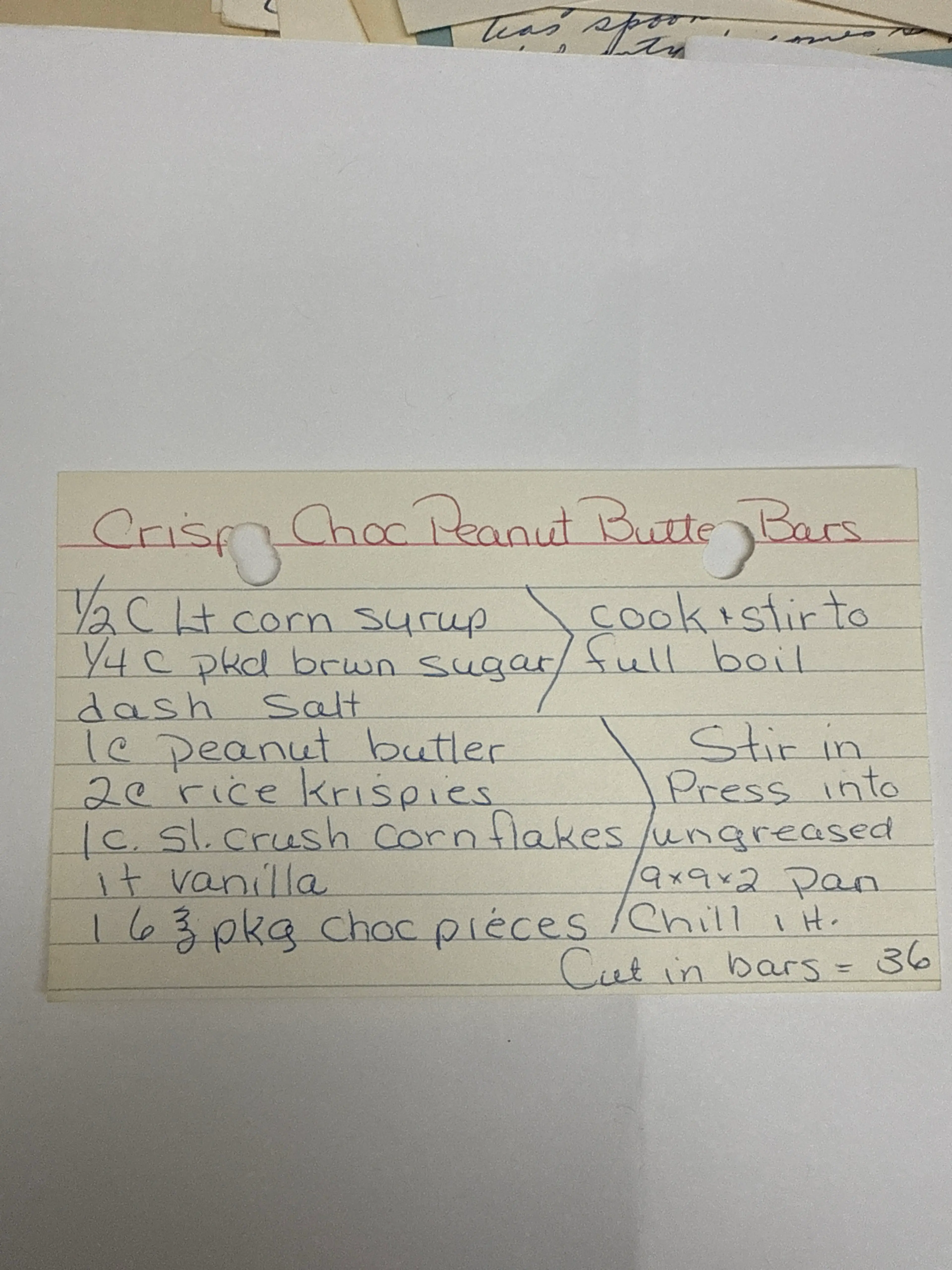 Crisp Chocolate Peanut Butter Bars