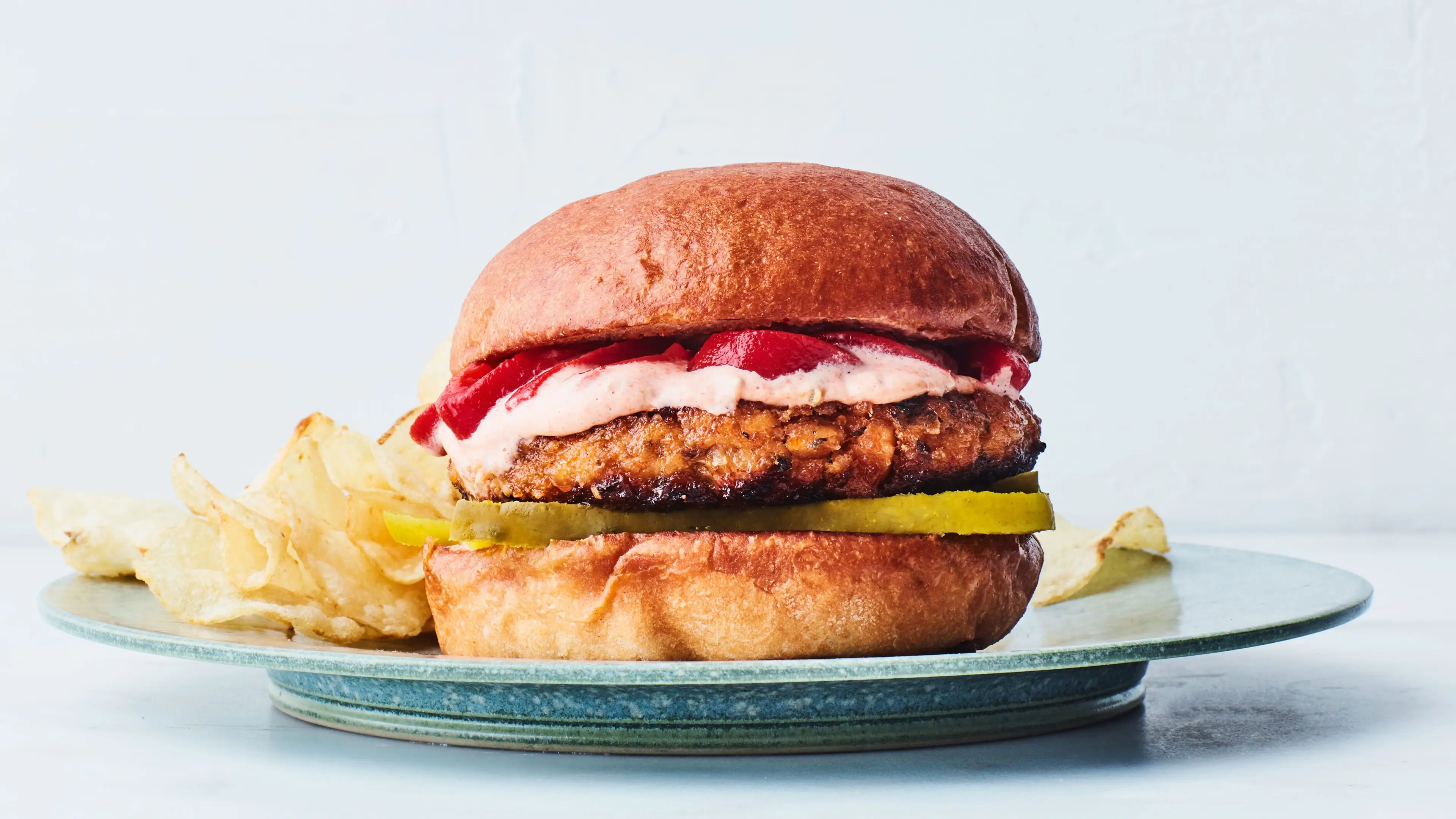 Salmon Burgers with Red Pepper Mayo