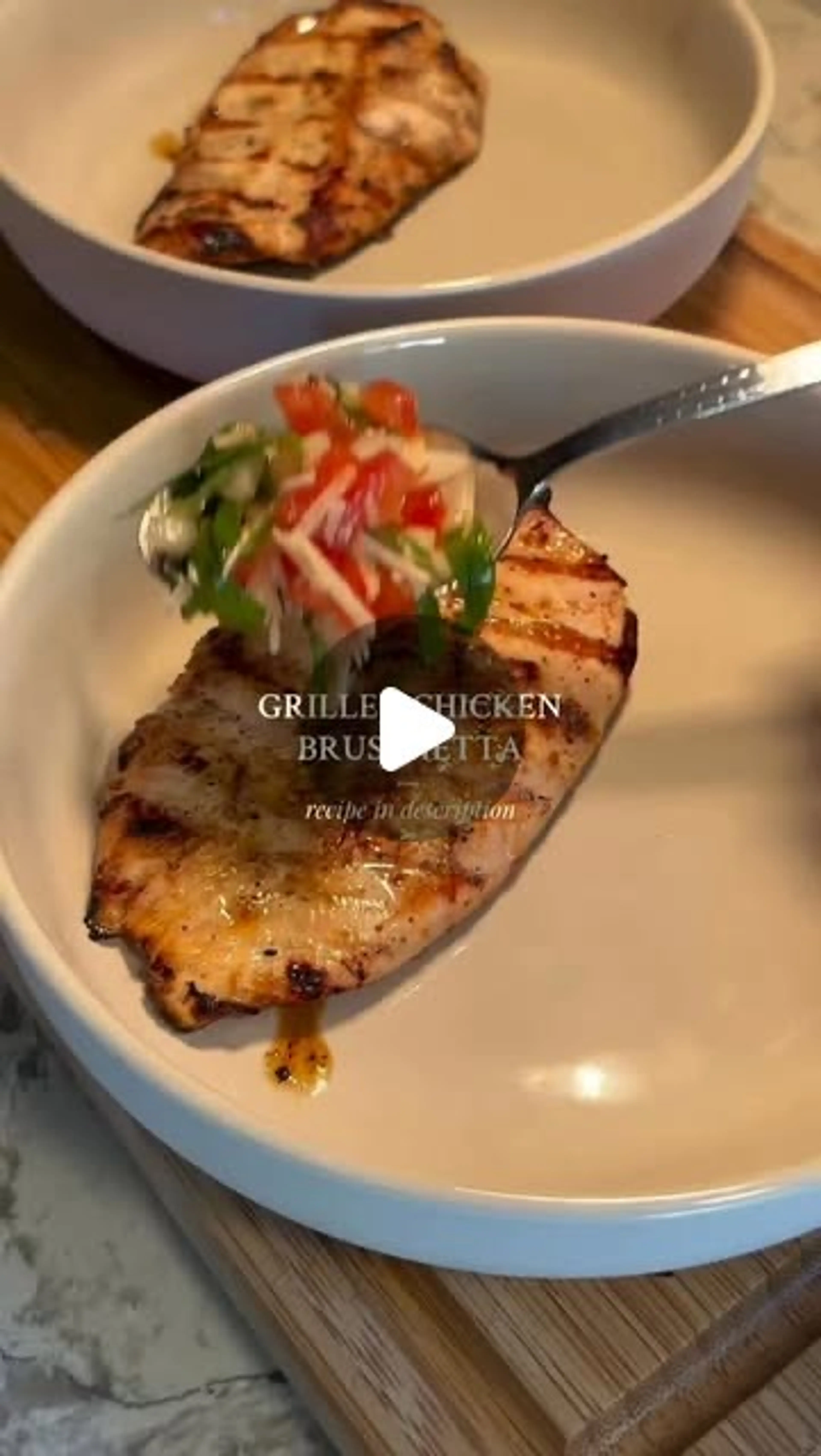 Lemon Garlic Chicken with Tomato Bruschetta & Parmesan Aspar