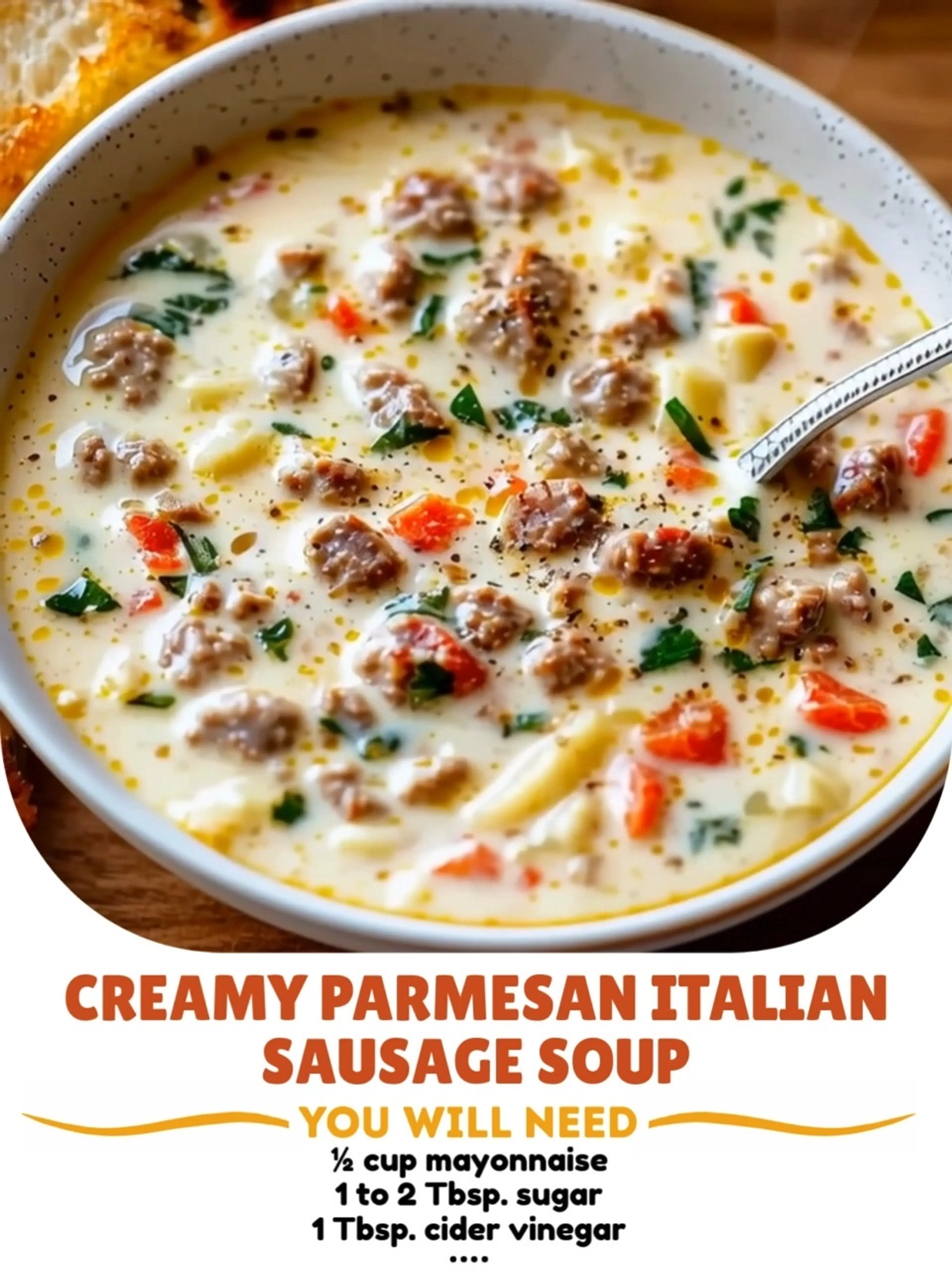 Creamy Parmesan Italian Sausage Soup