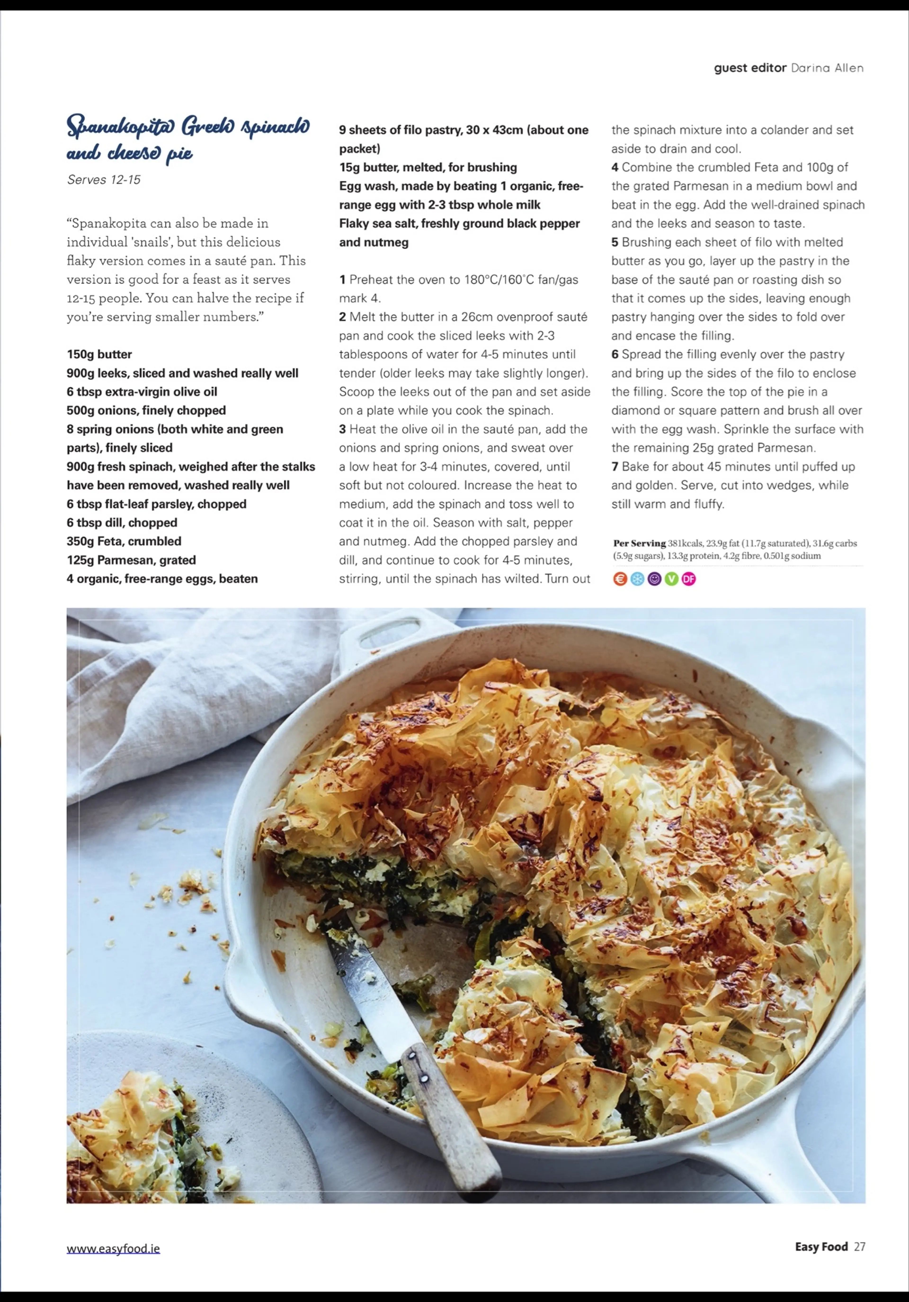 Spanakopita Greed spinach and cheese pie