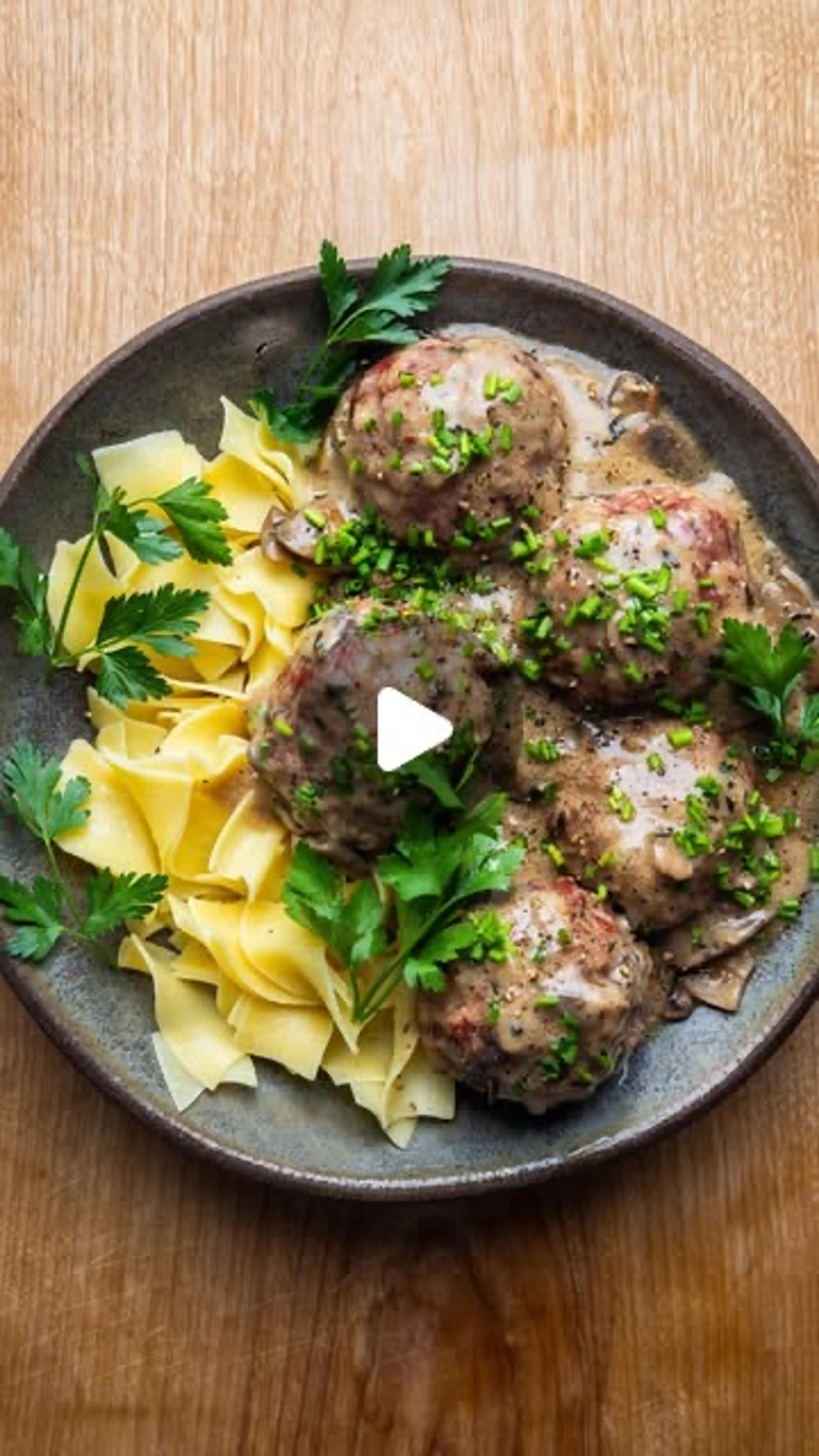 Weeknight Goodness = Smoked Meatballs in Mushroom Gravy. Str