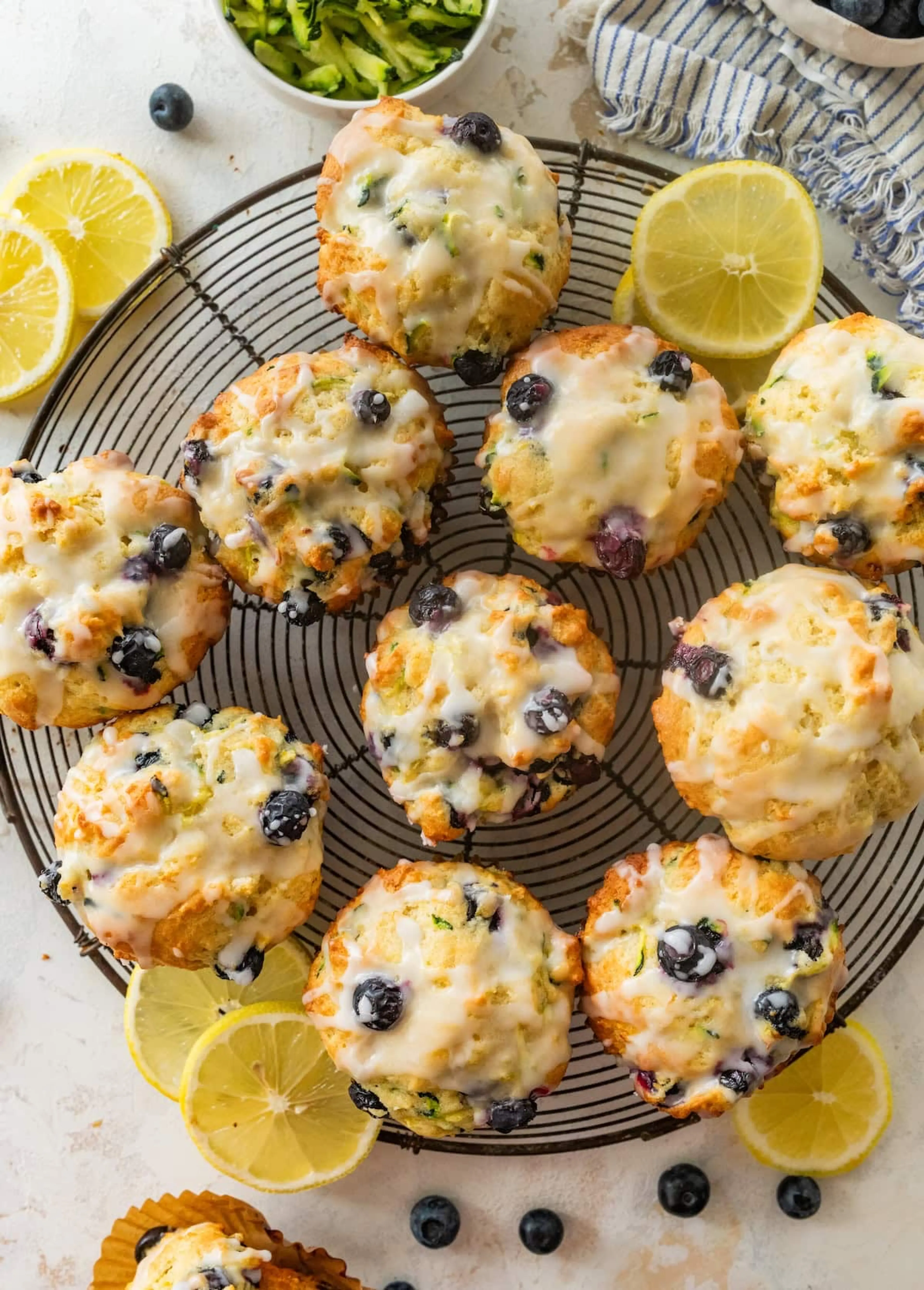 Lemon Blueberry Zucchini Muffins