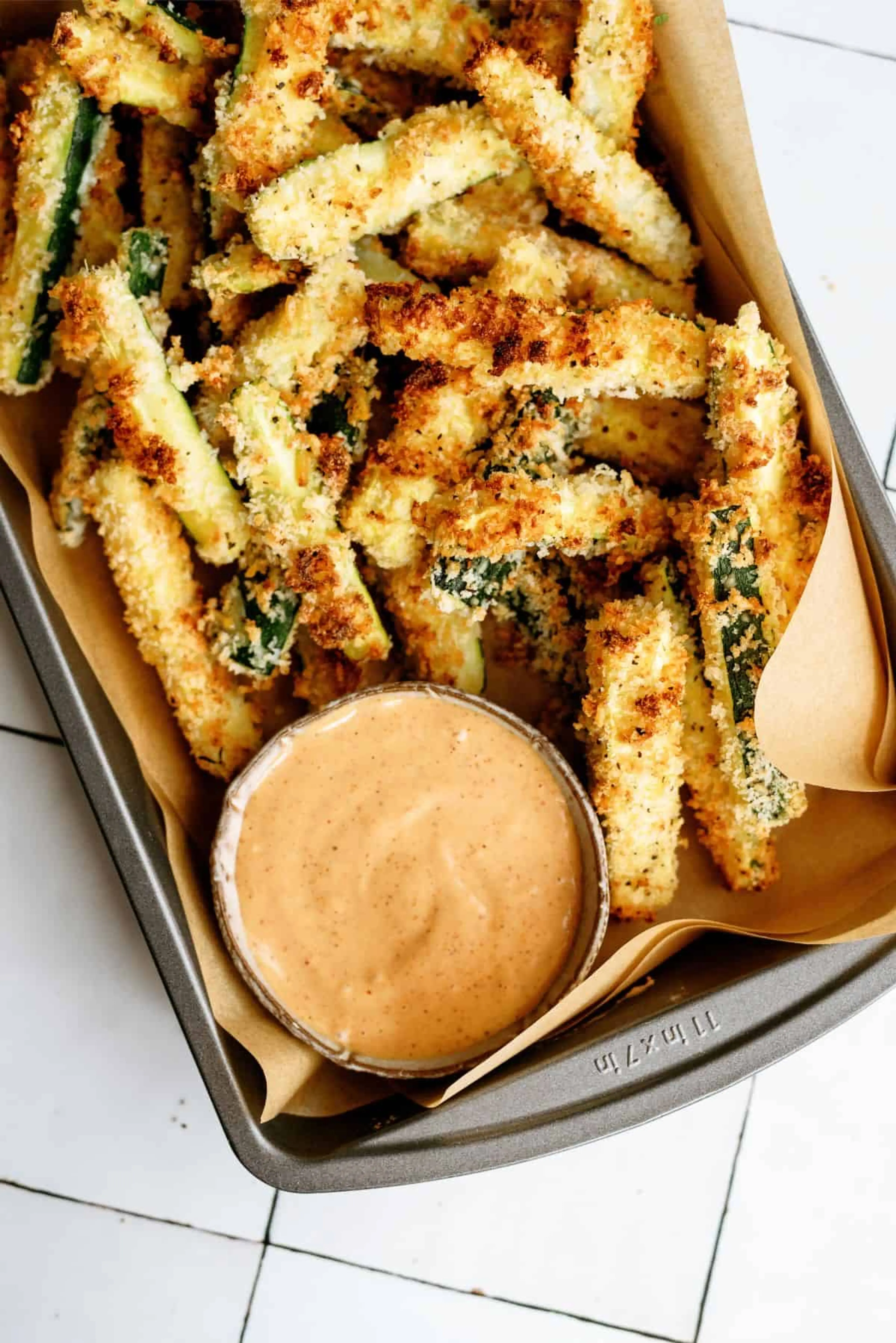 Crispy Zucchini Fries with Creamy BBQ Sauce