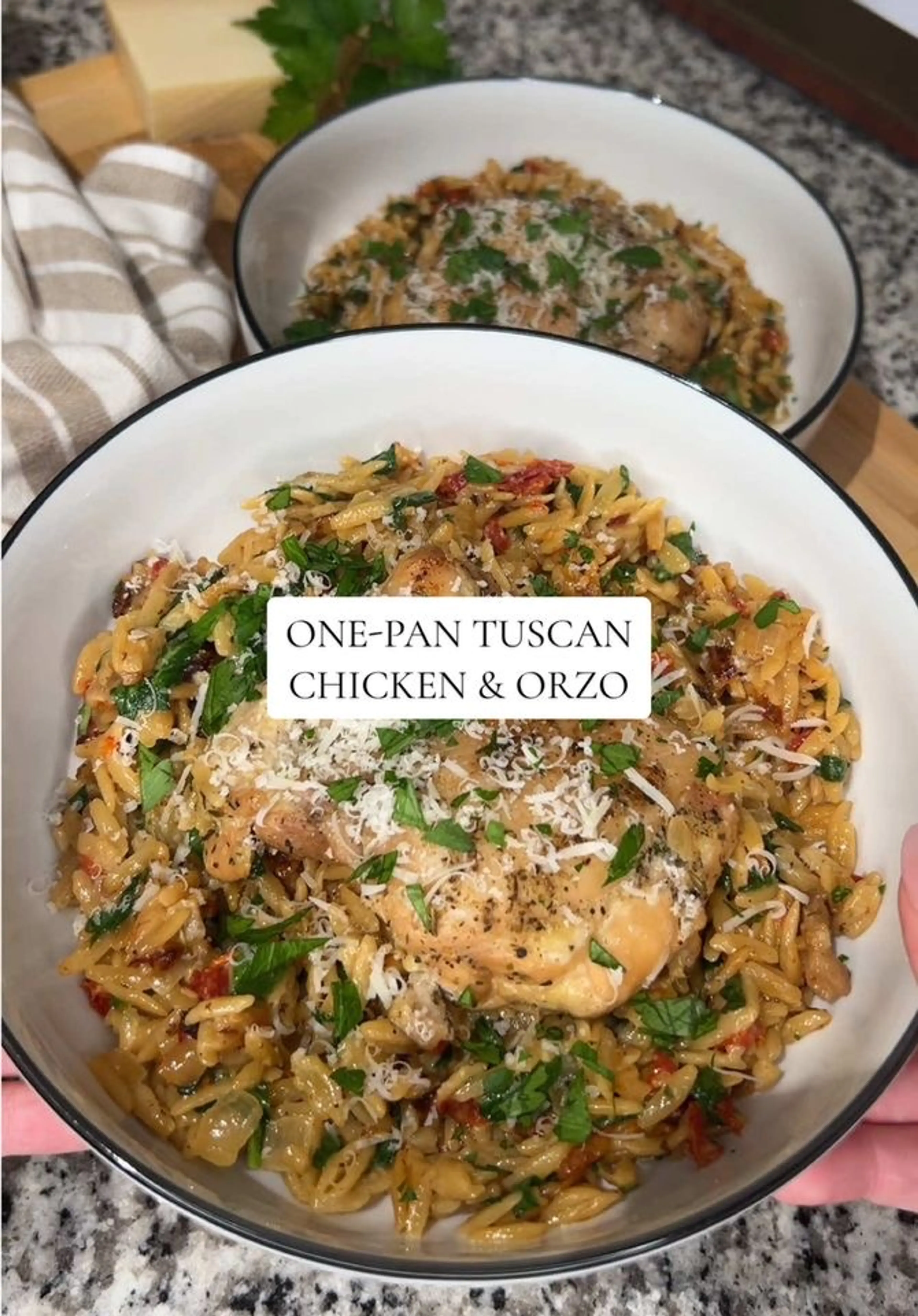 One-pan Tuscan Chicken and Orzo