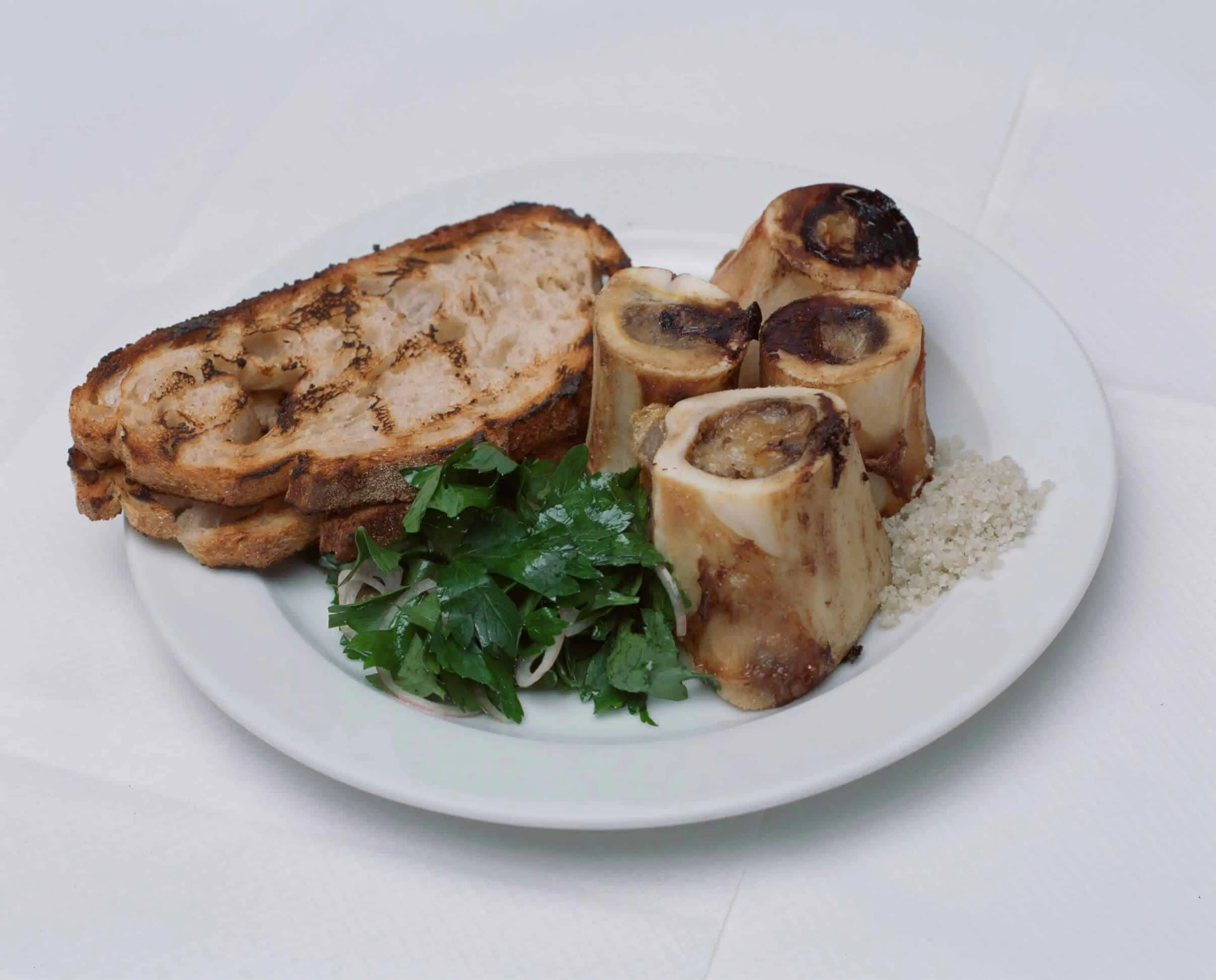 Roasted Bone Marrow and Parsley Salad