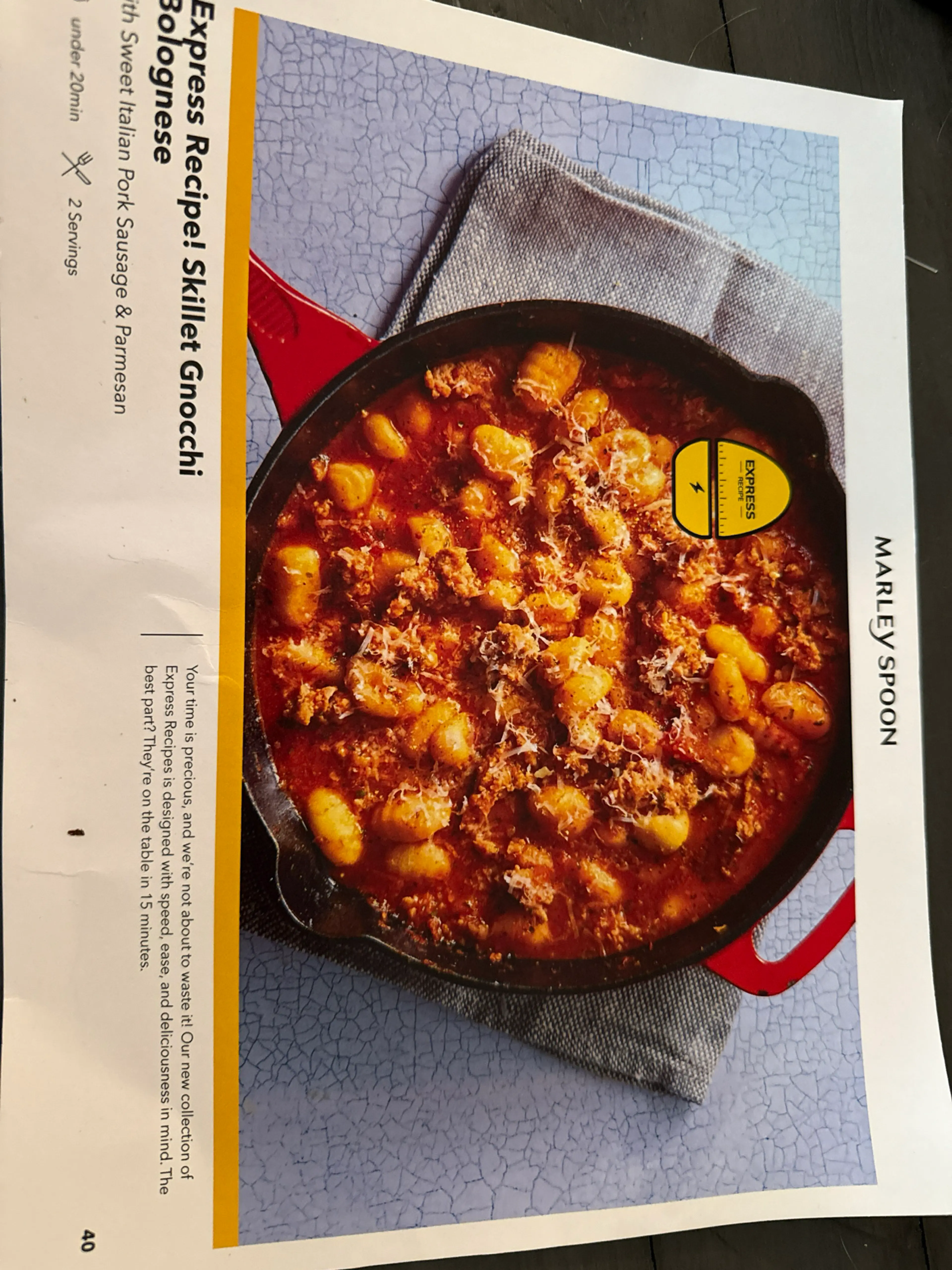Skillet Gnocchi Bolognese W/ Italian Pork Sausage & Parmesan