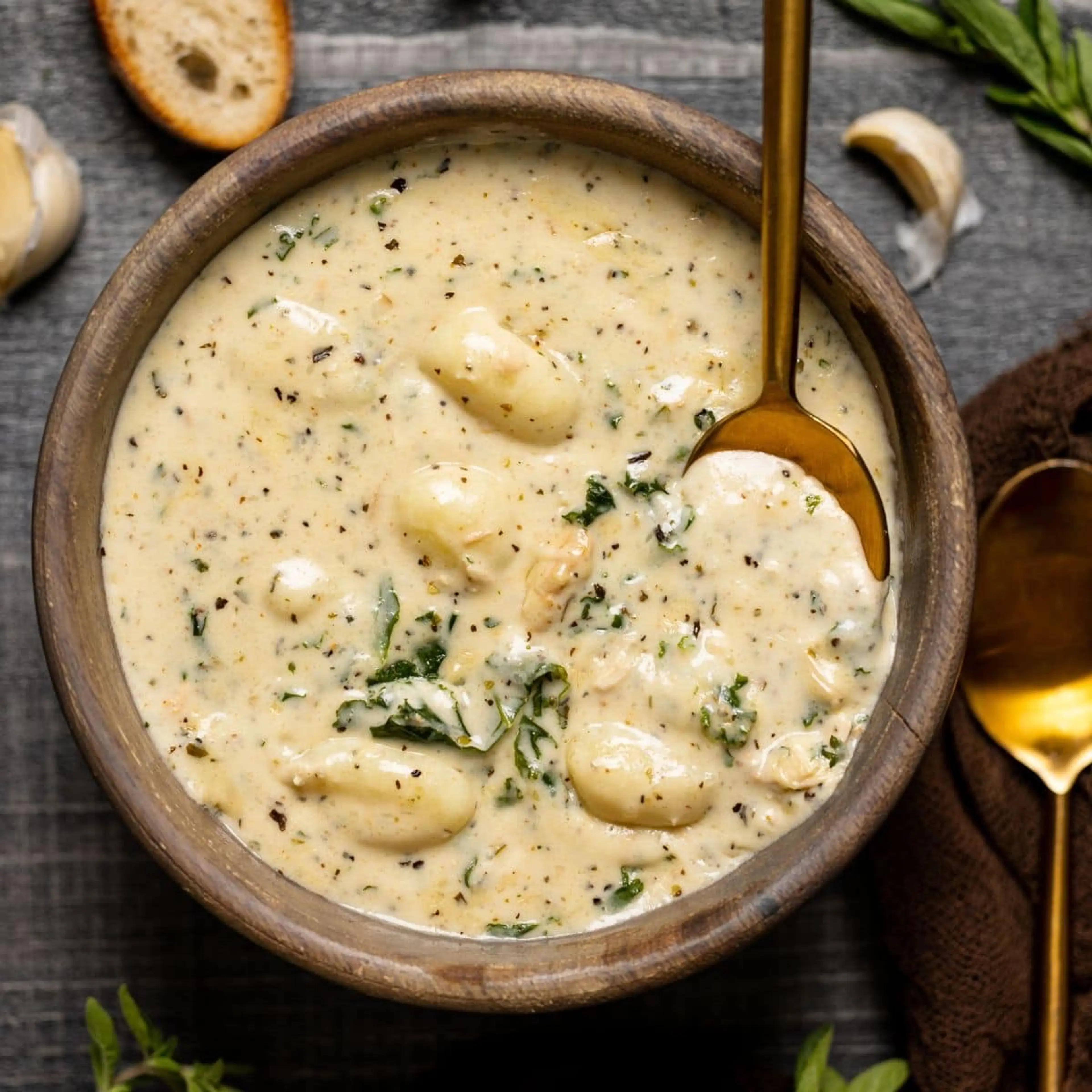 Creamy Garlic Chicken Gnocchi Soup