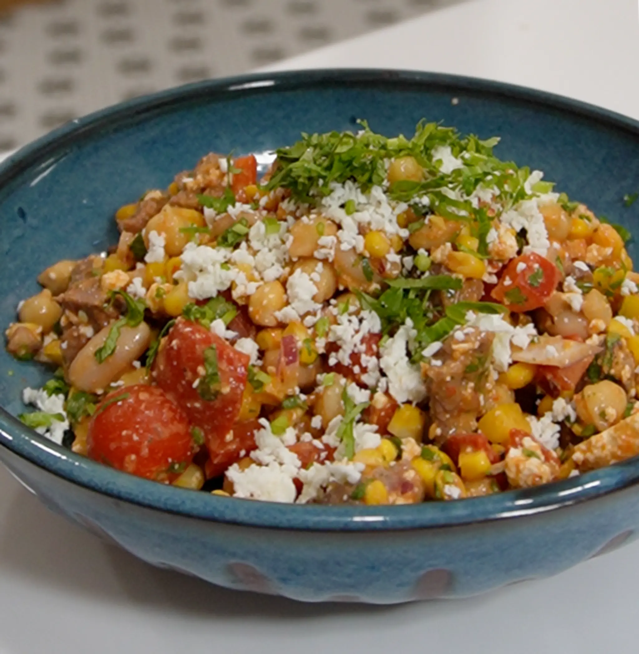 Zesty Roasted Red Pepper Dense Bean Salad