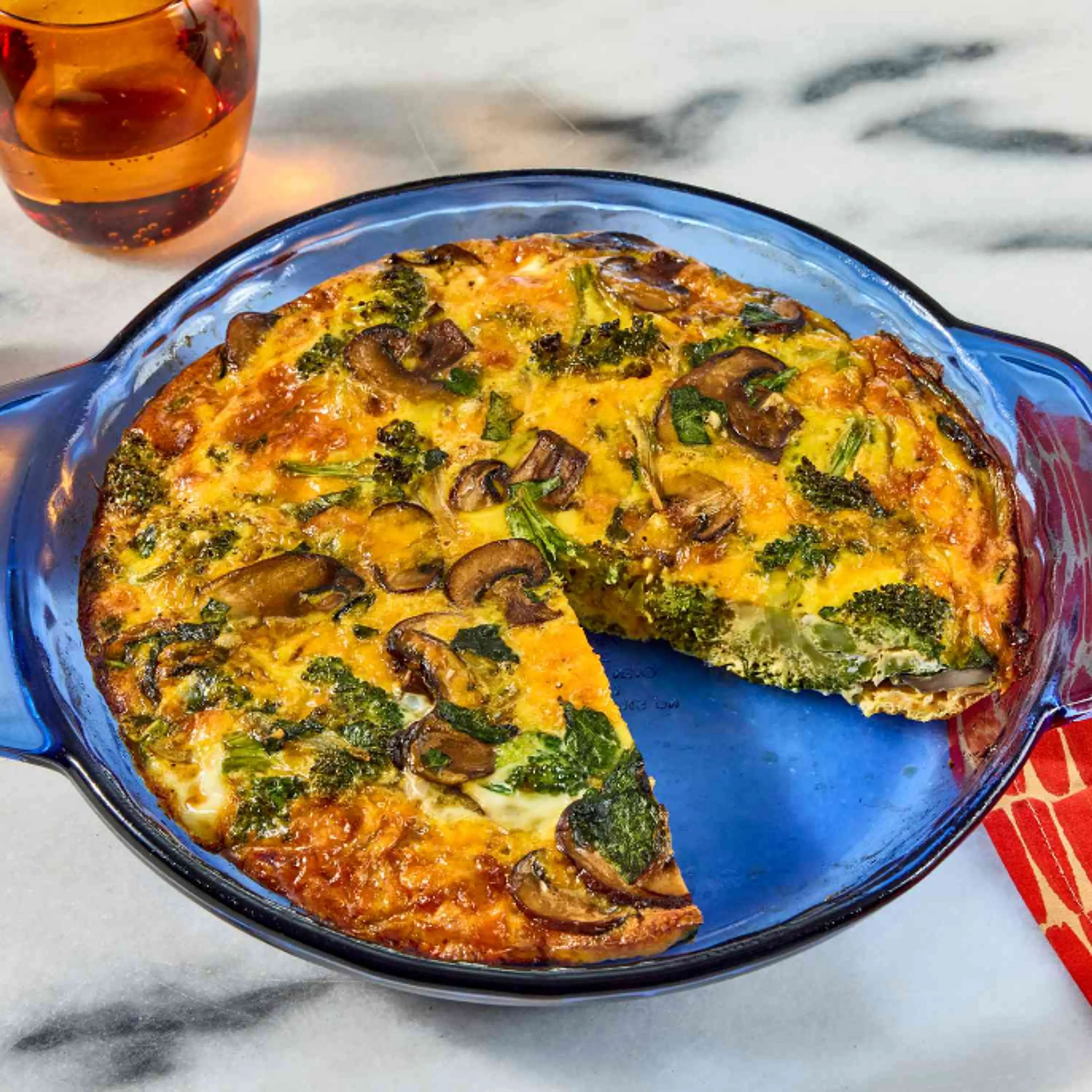 Spinach, Broccoli & Mushroom Quiche