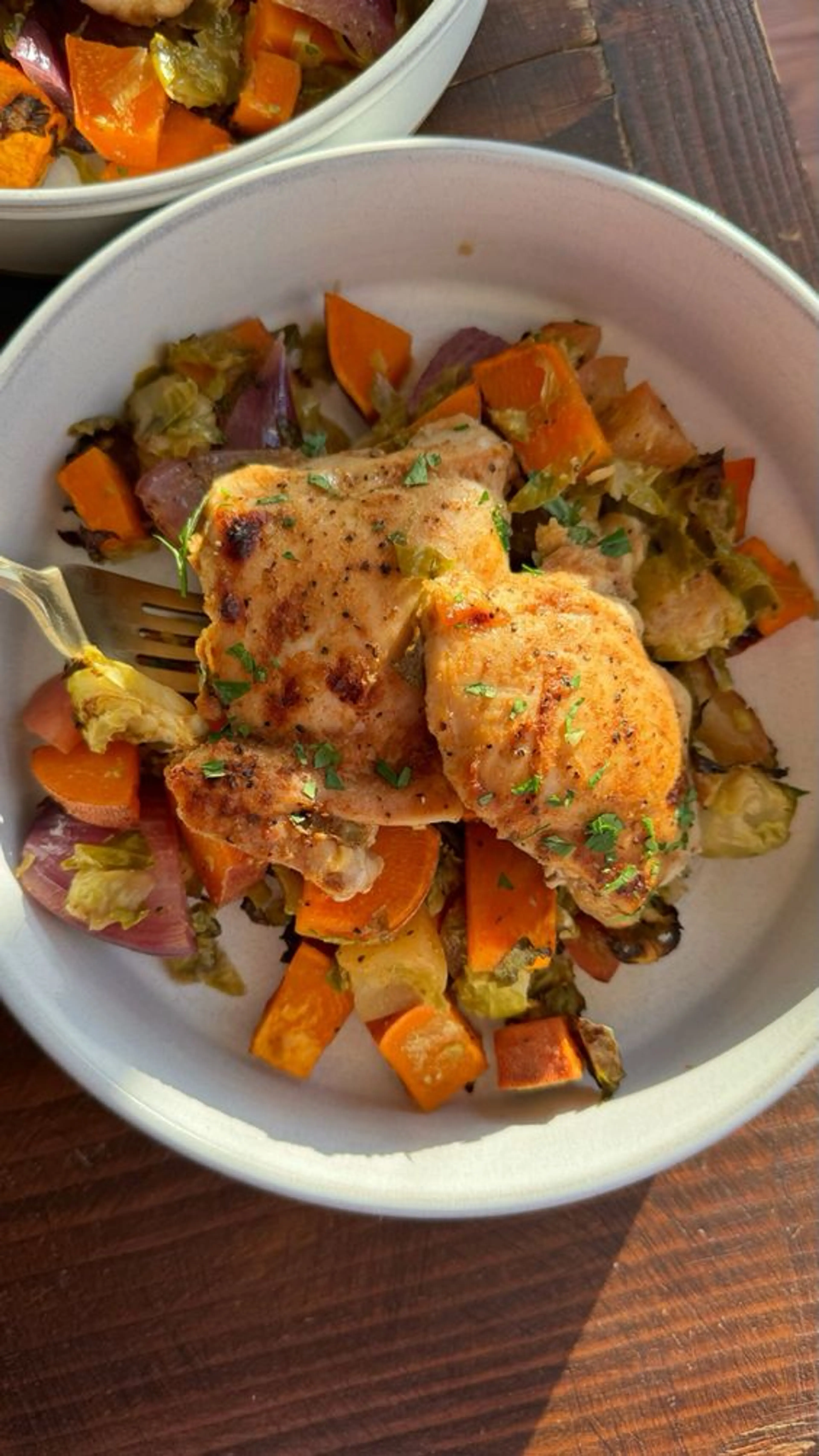 Sheet Pan Apple Cider Glazed Chicken & Veggies