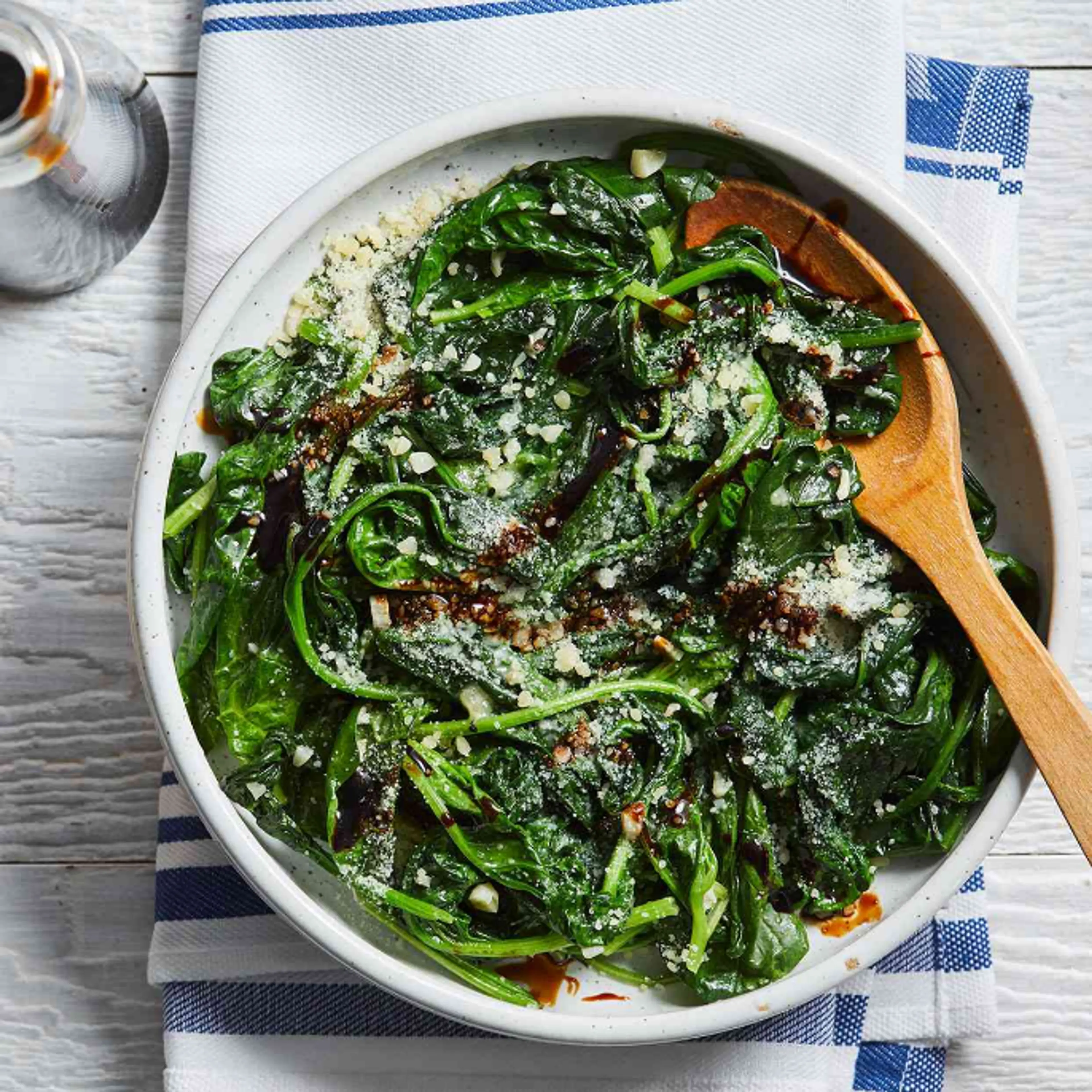 Balsamic-Parmesan Sautéed Spinach