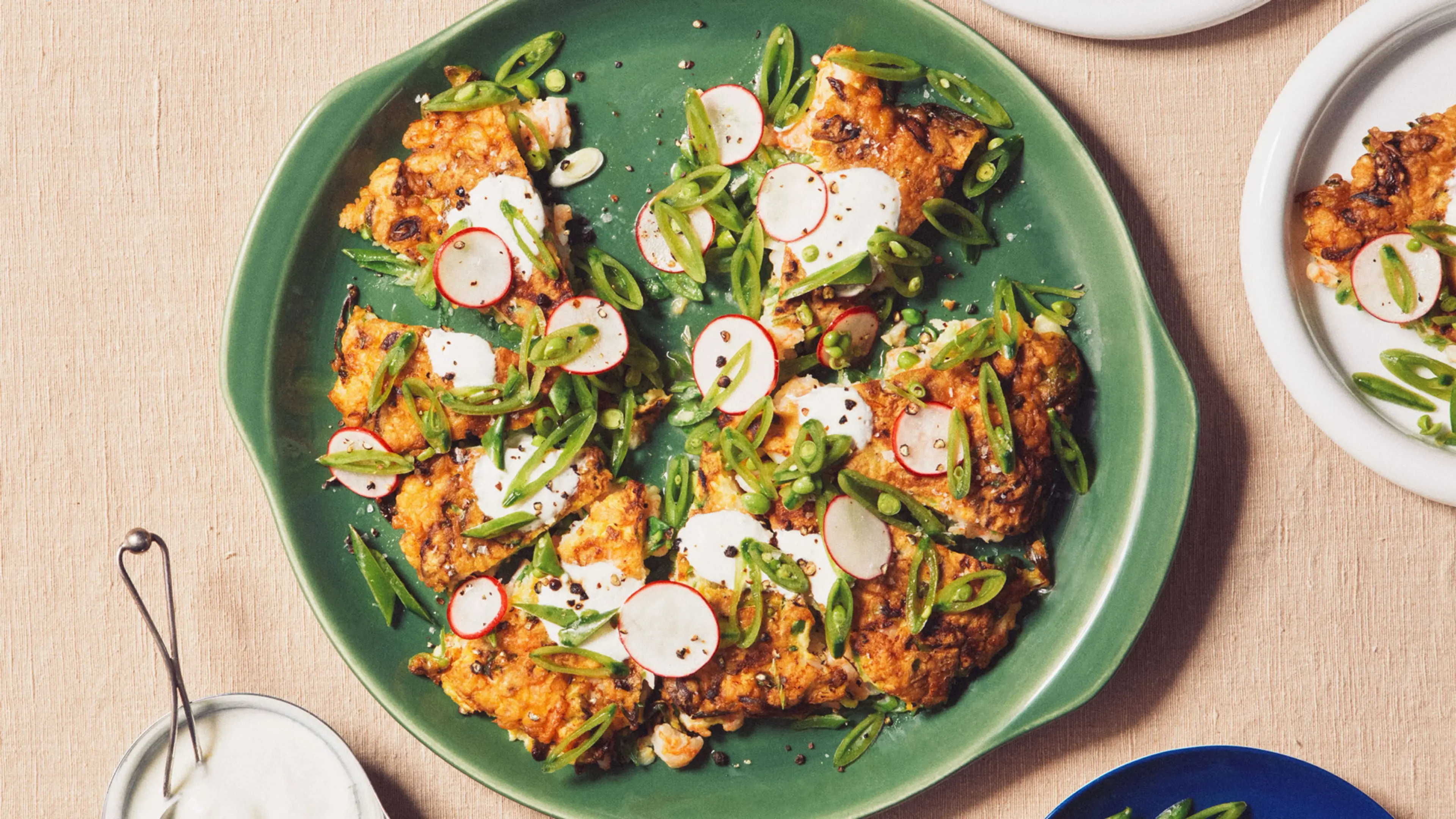 Shrimp and Pea Pancake