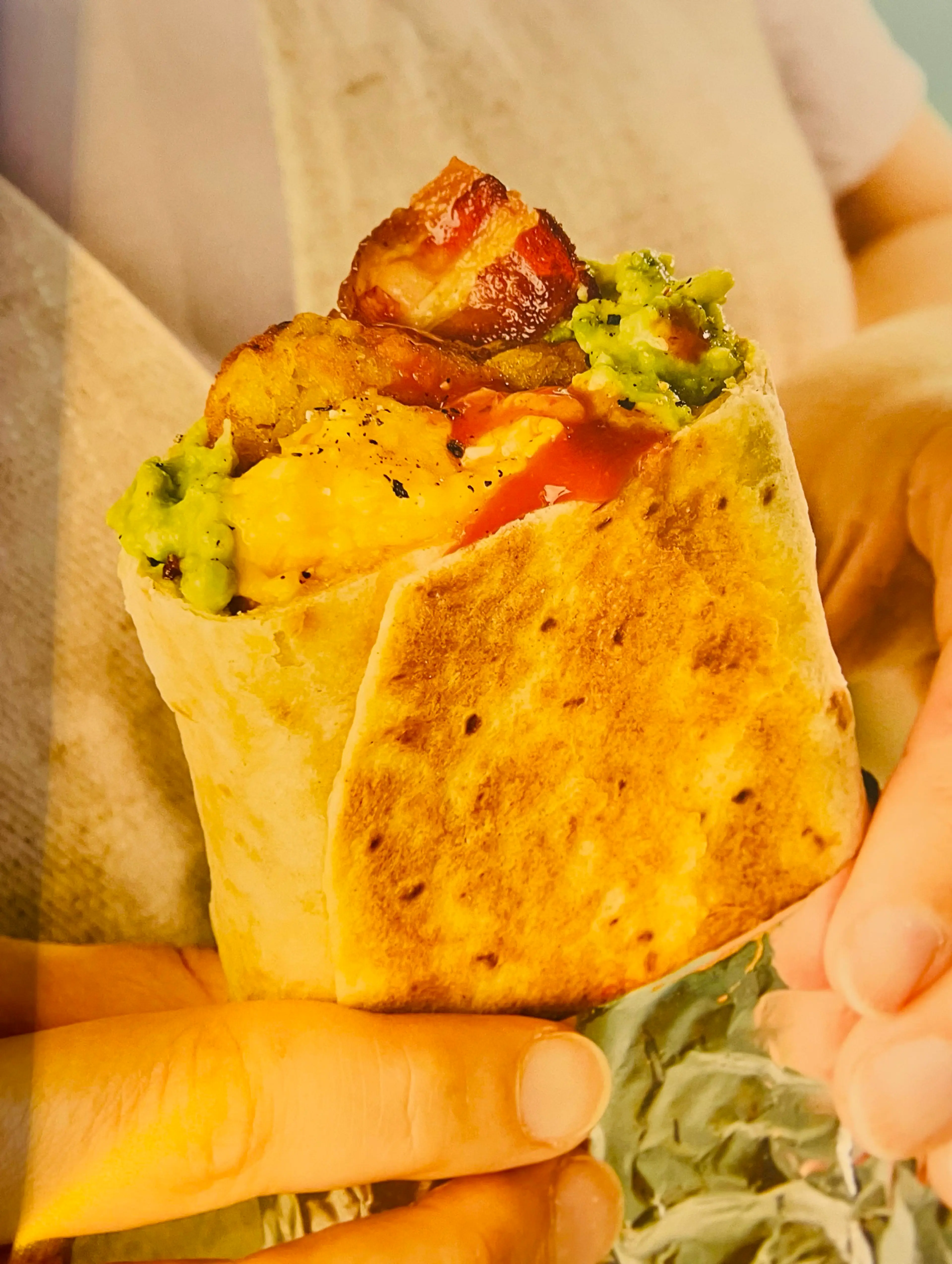Bacon & Cheese Breakfast Burrito