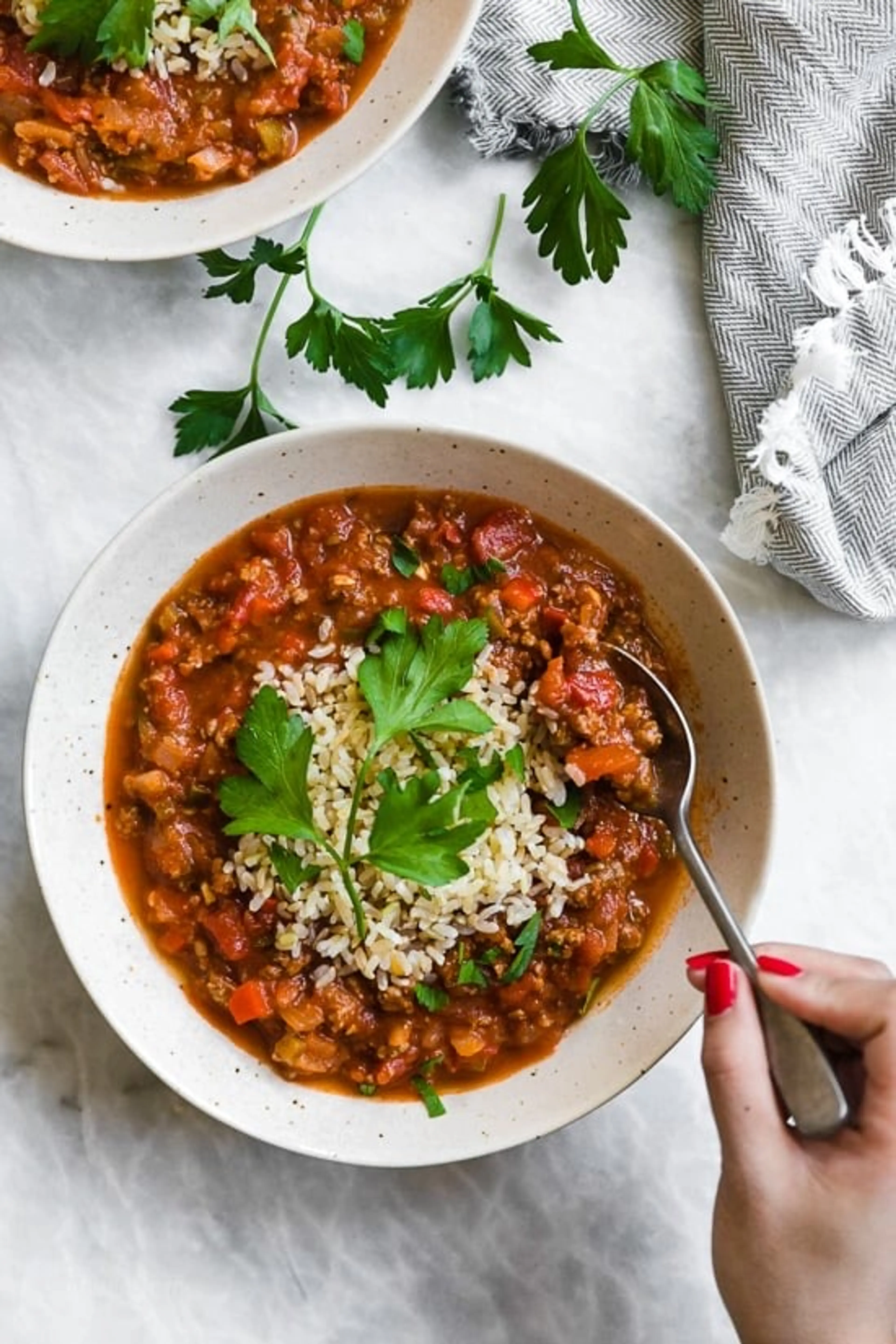 Stuffed Pepper Stew w/ Rice