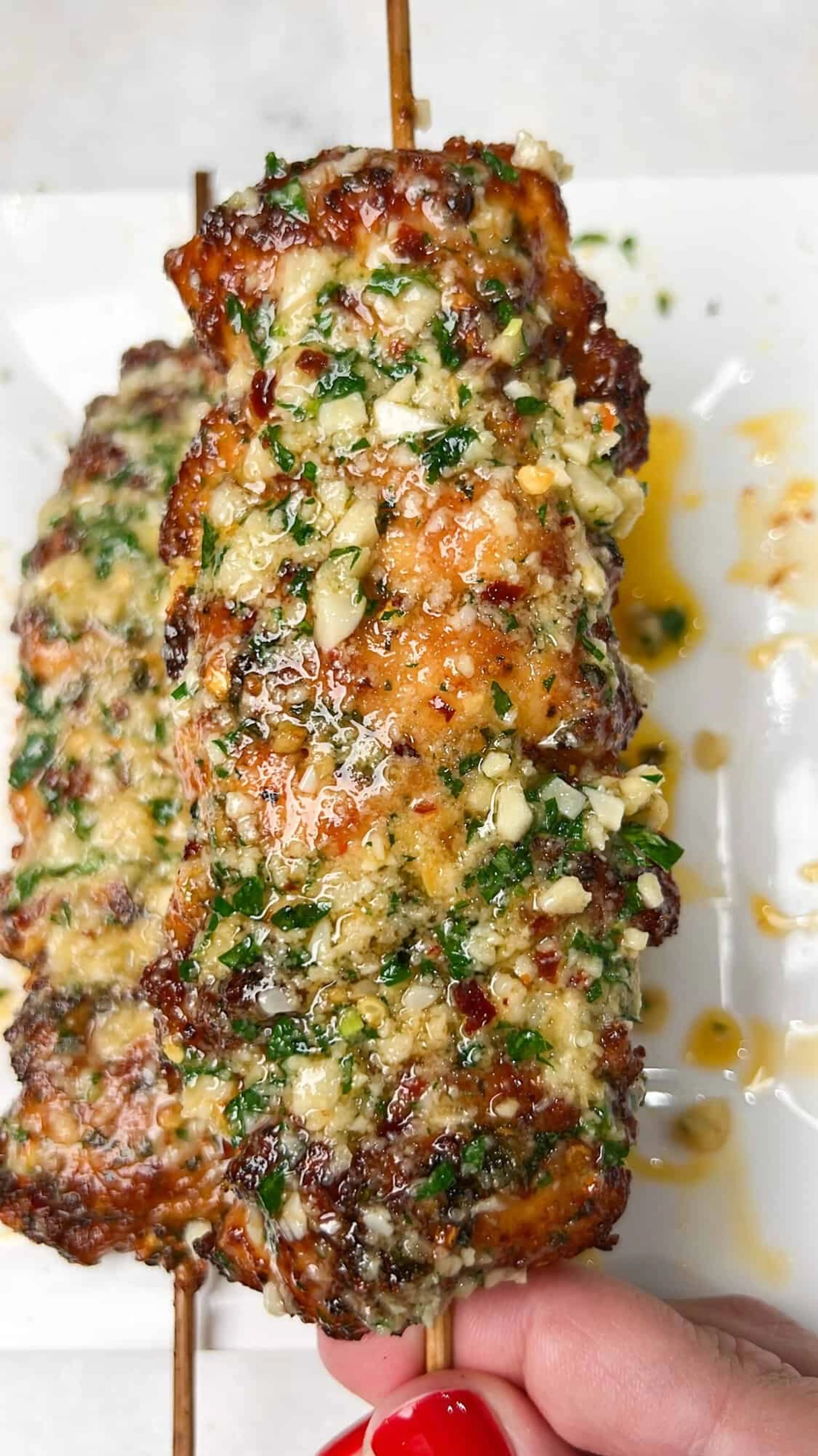 Garlic Parmesan Chicken Skewers