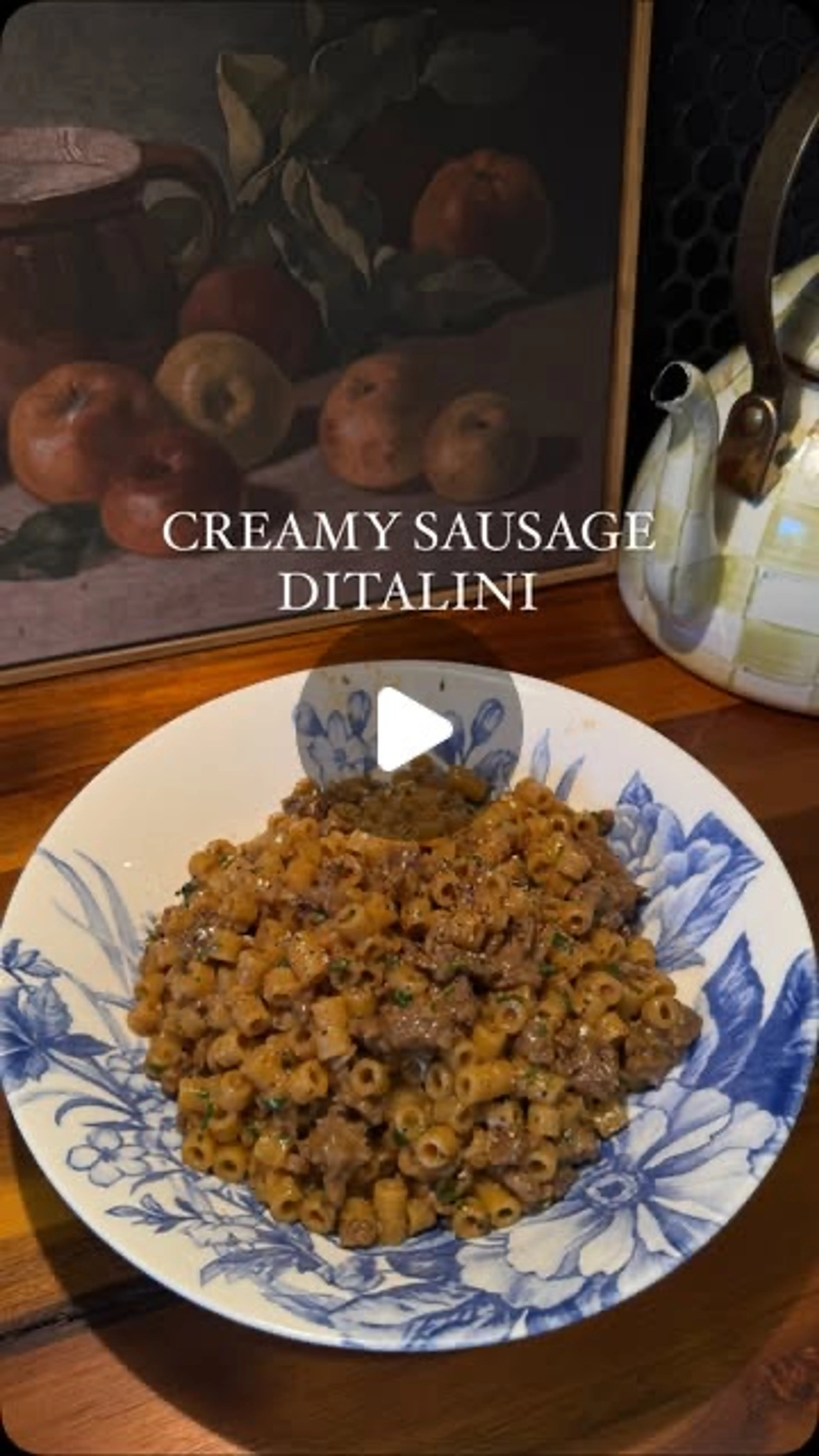 Making Creamy Sausage Ditalini on Repeat