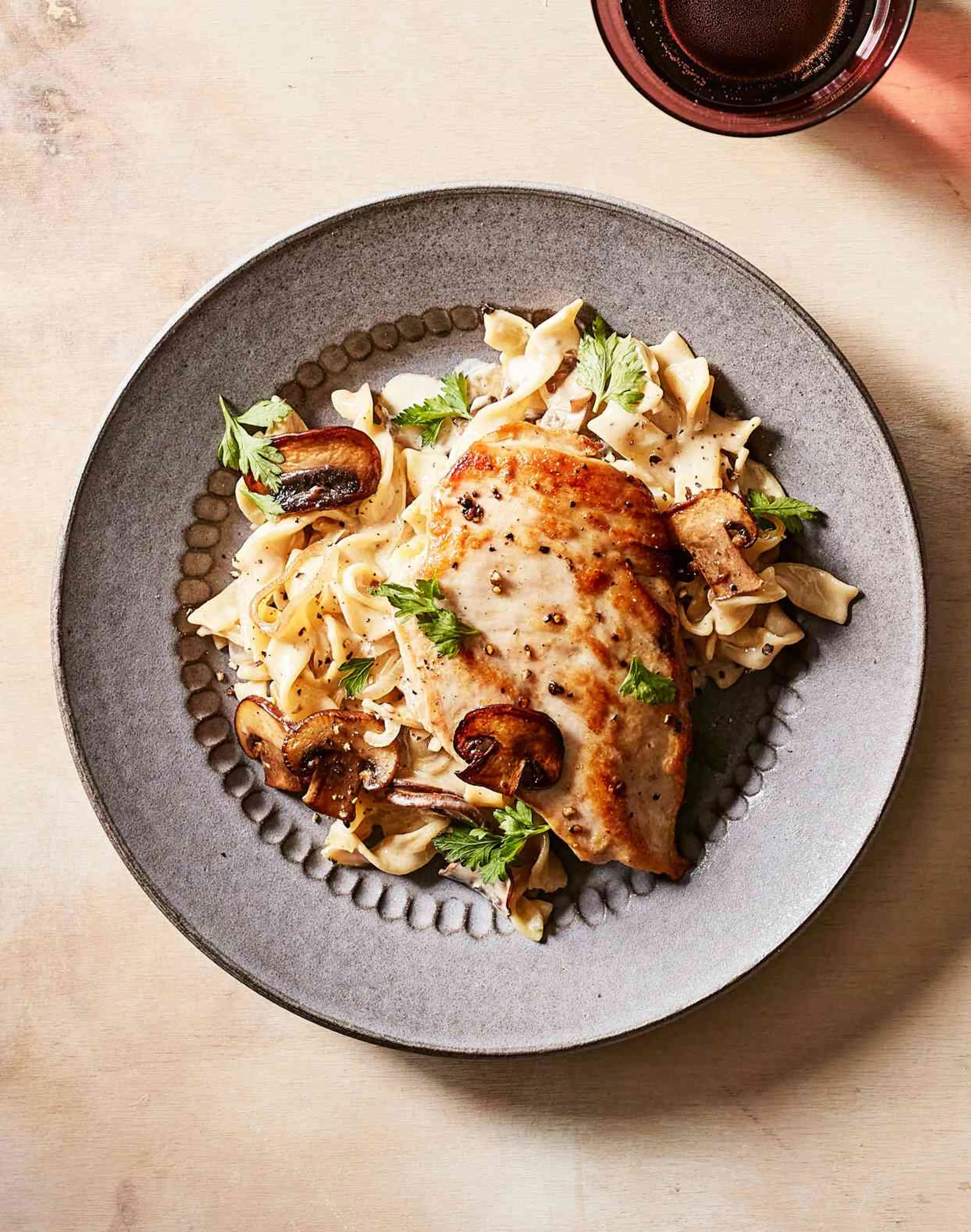 Creamy Chicken and Mushrooms With Egg Noodles