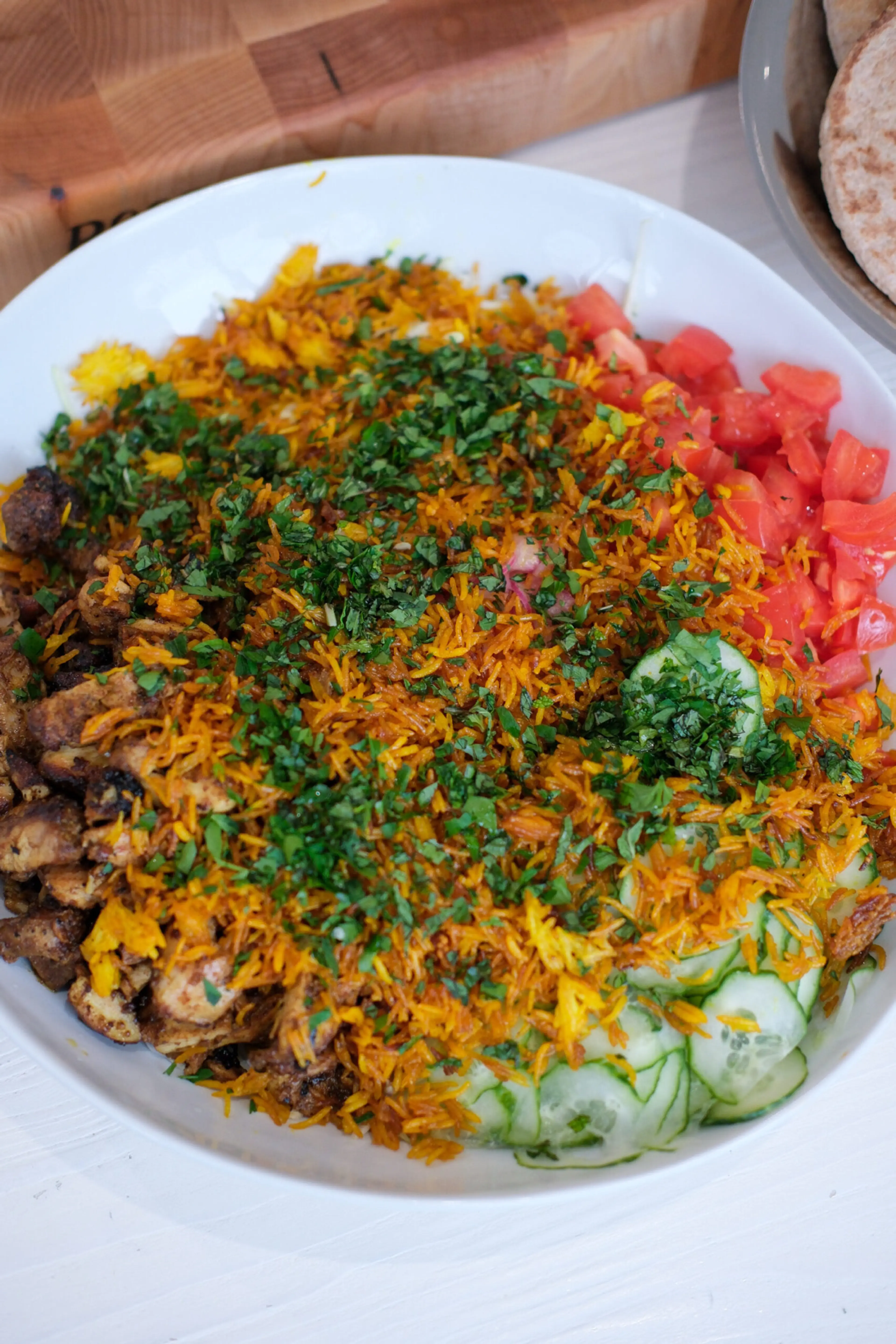 Crispy Turmeric Rice Shawarma-Inspired Bowls with Garlicky L