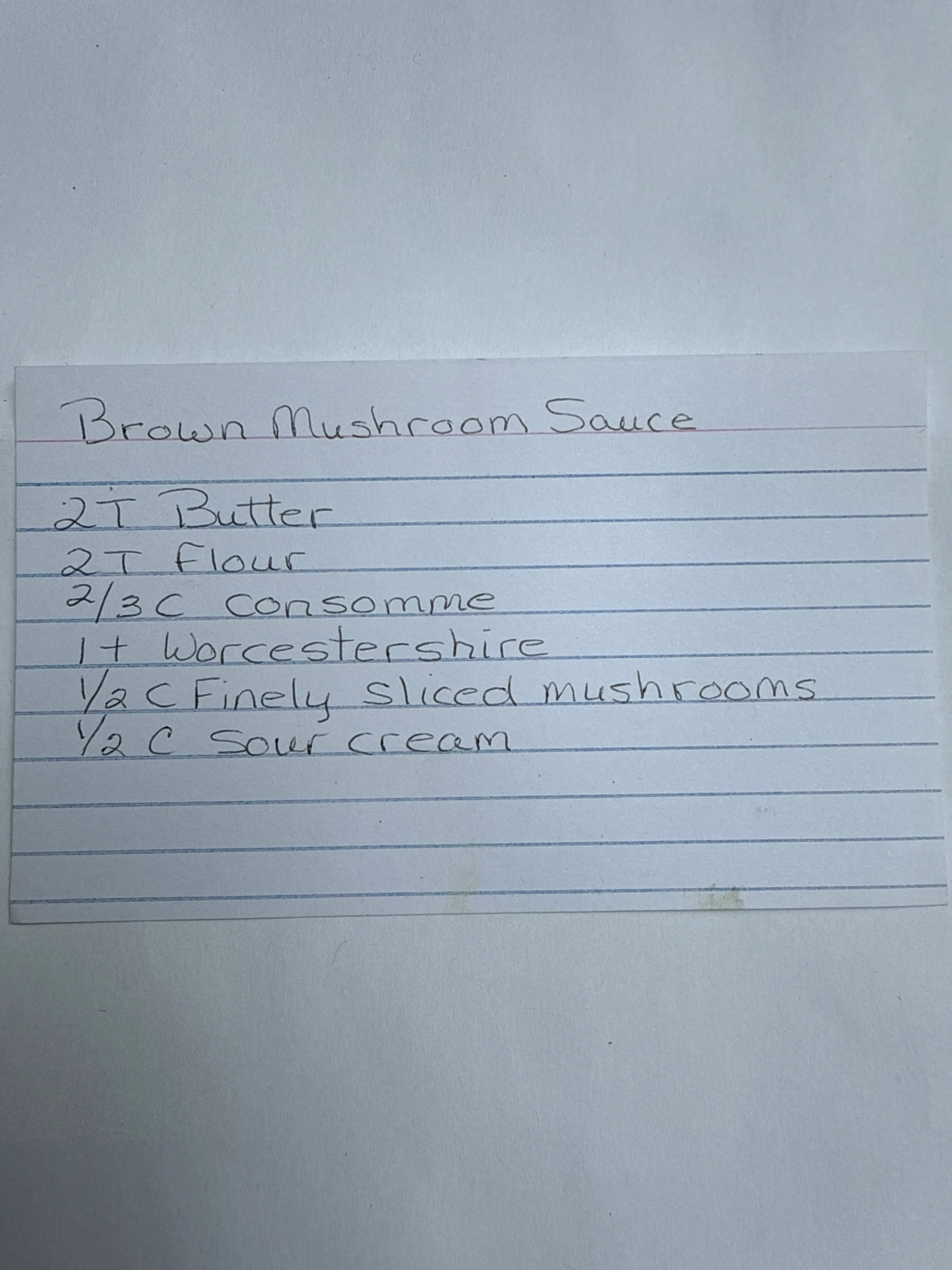 Brown Mushroom Sauce