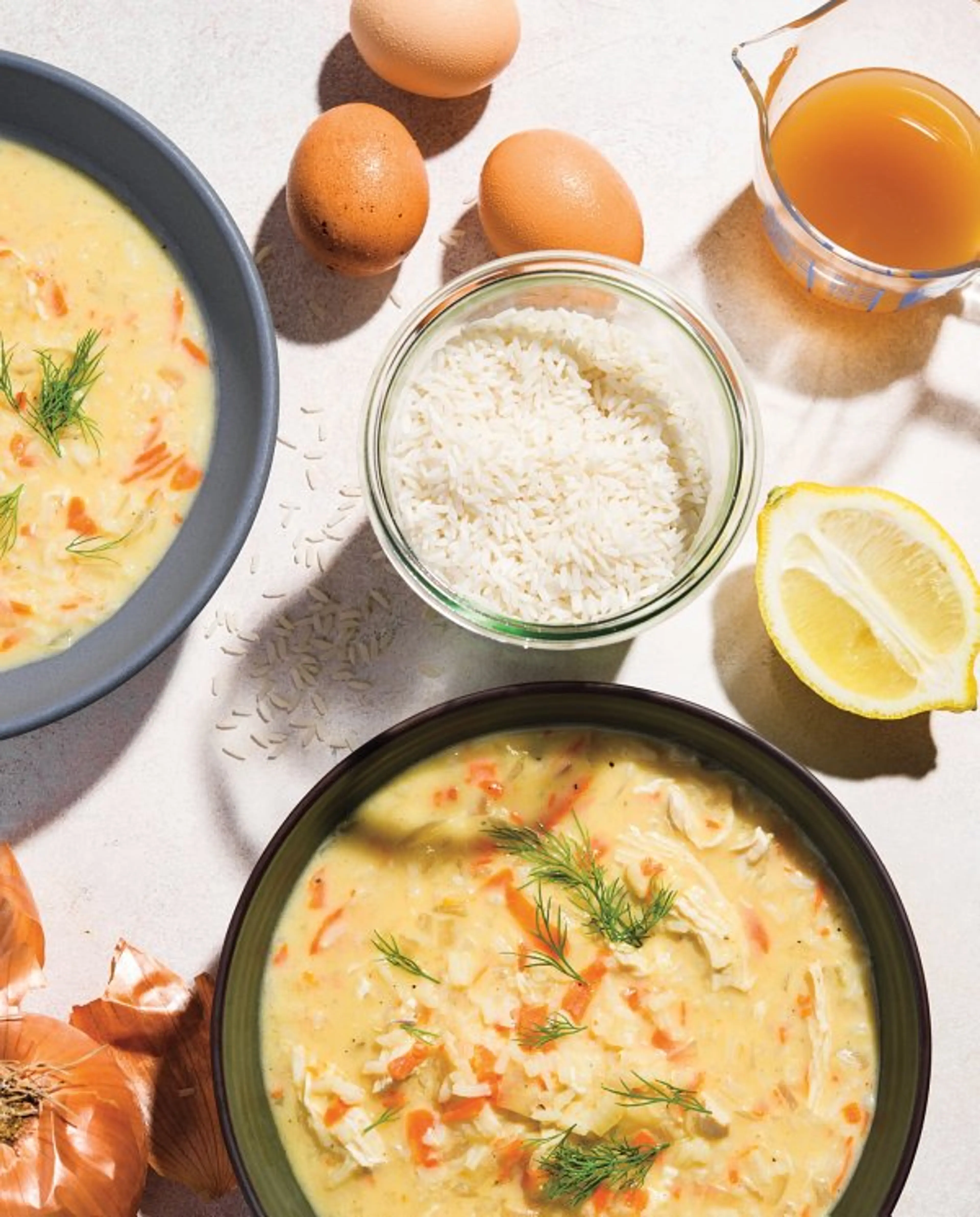 Greek Egg-Lemon Soup (Avgolemono)