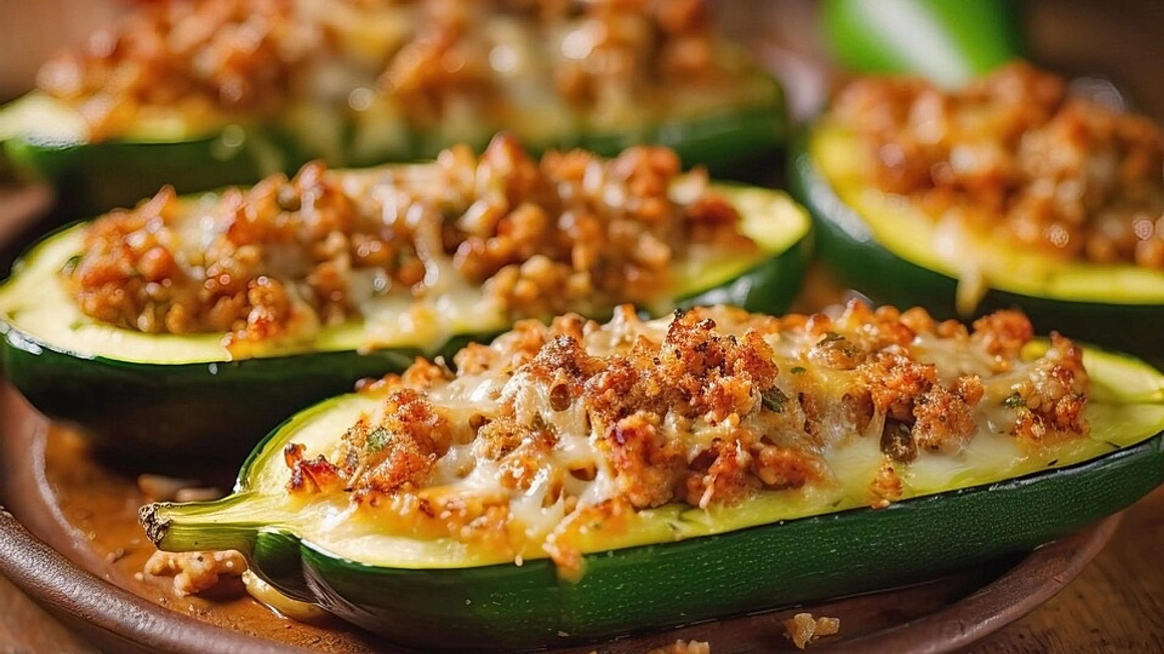 Gefüllte Zucchini mit Hackfleisch