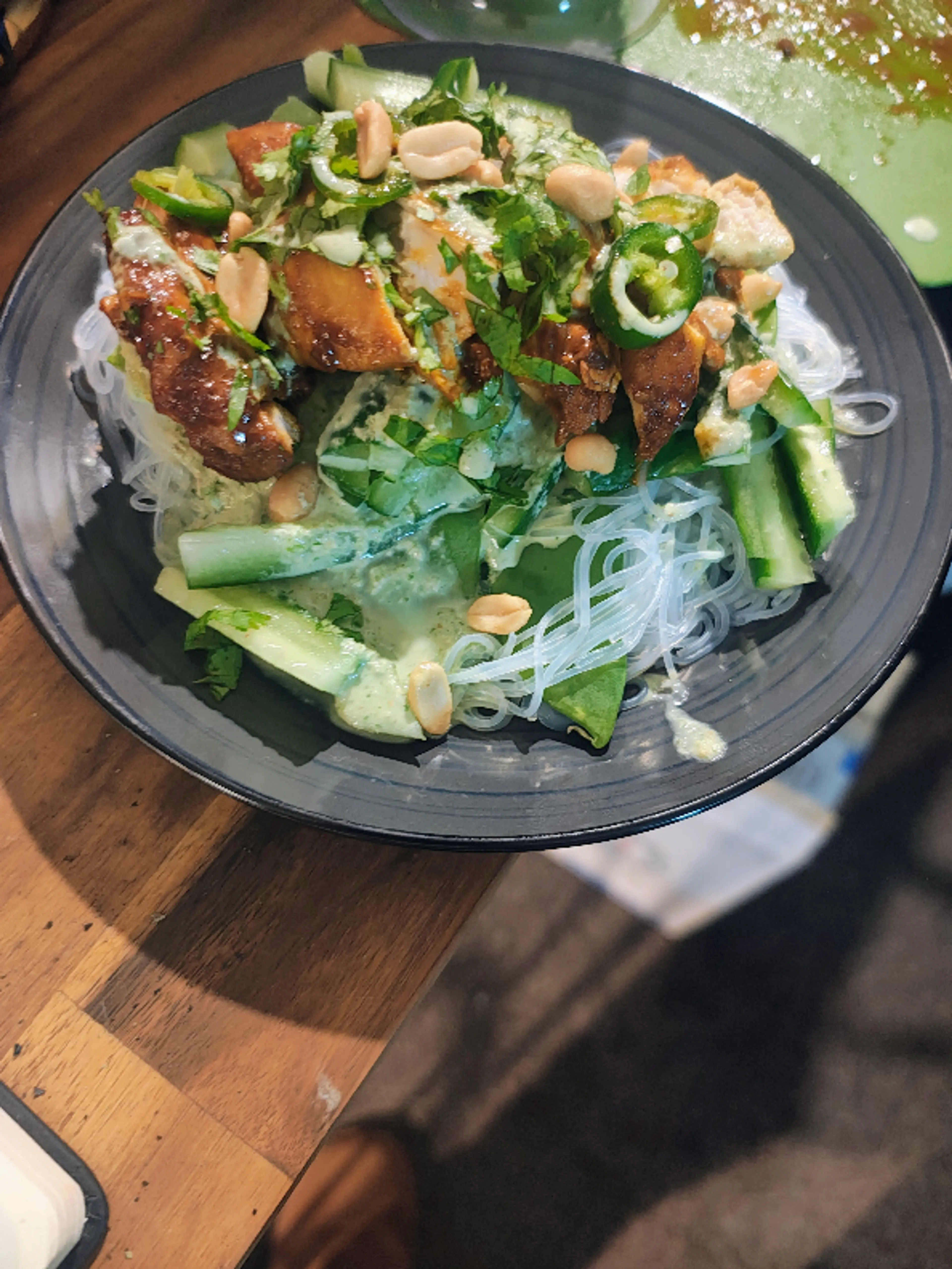 Sambal Chicken, Cucumber and Coconut Salad
