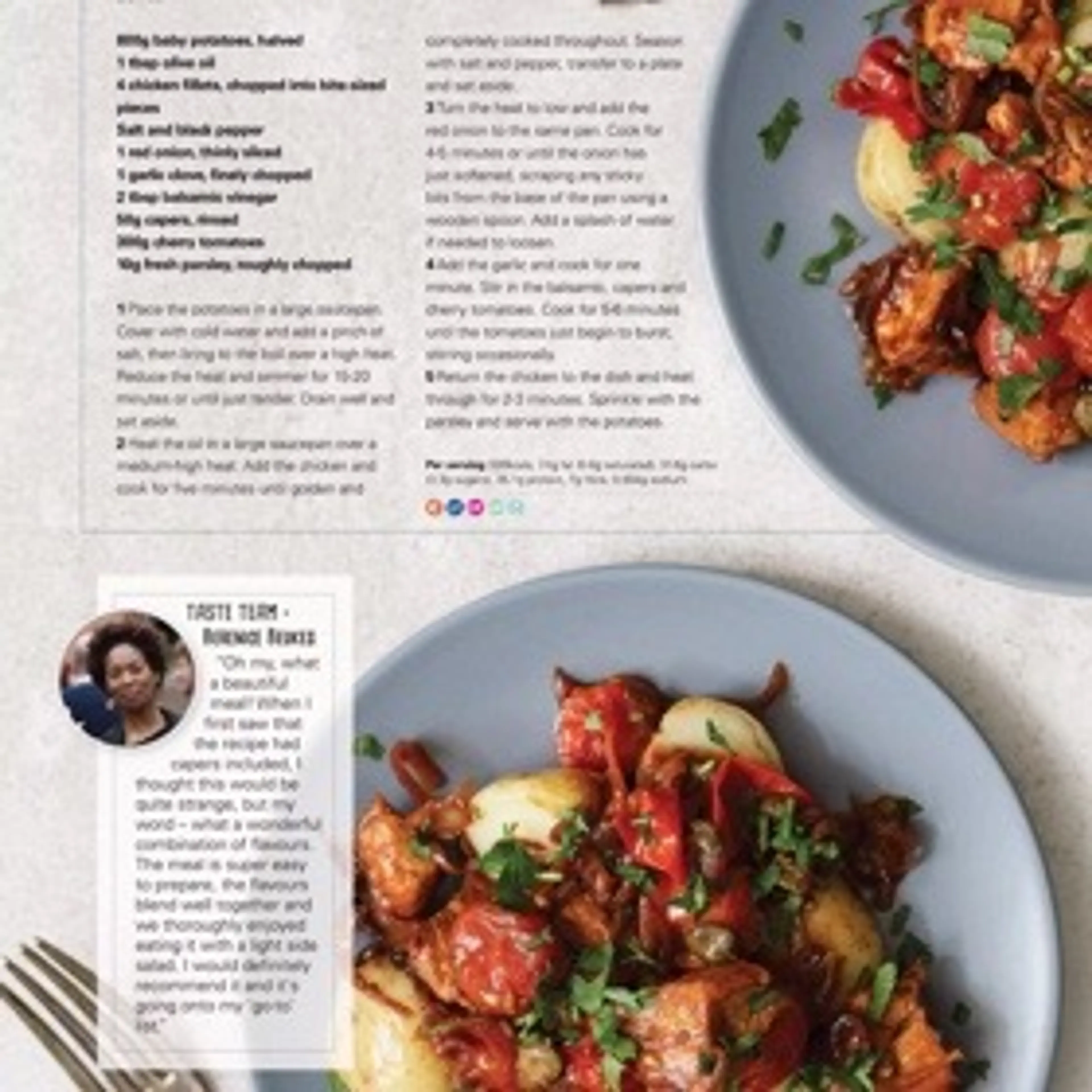 CHERRY TOMATO CHICKEN WITH BABY POTATOES