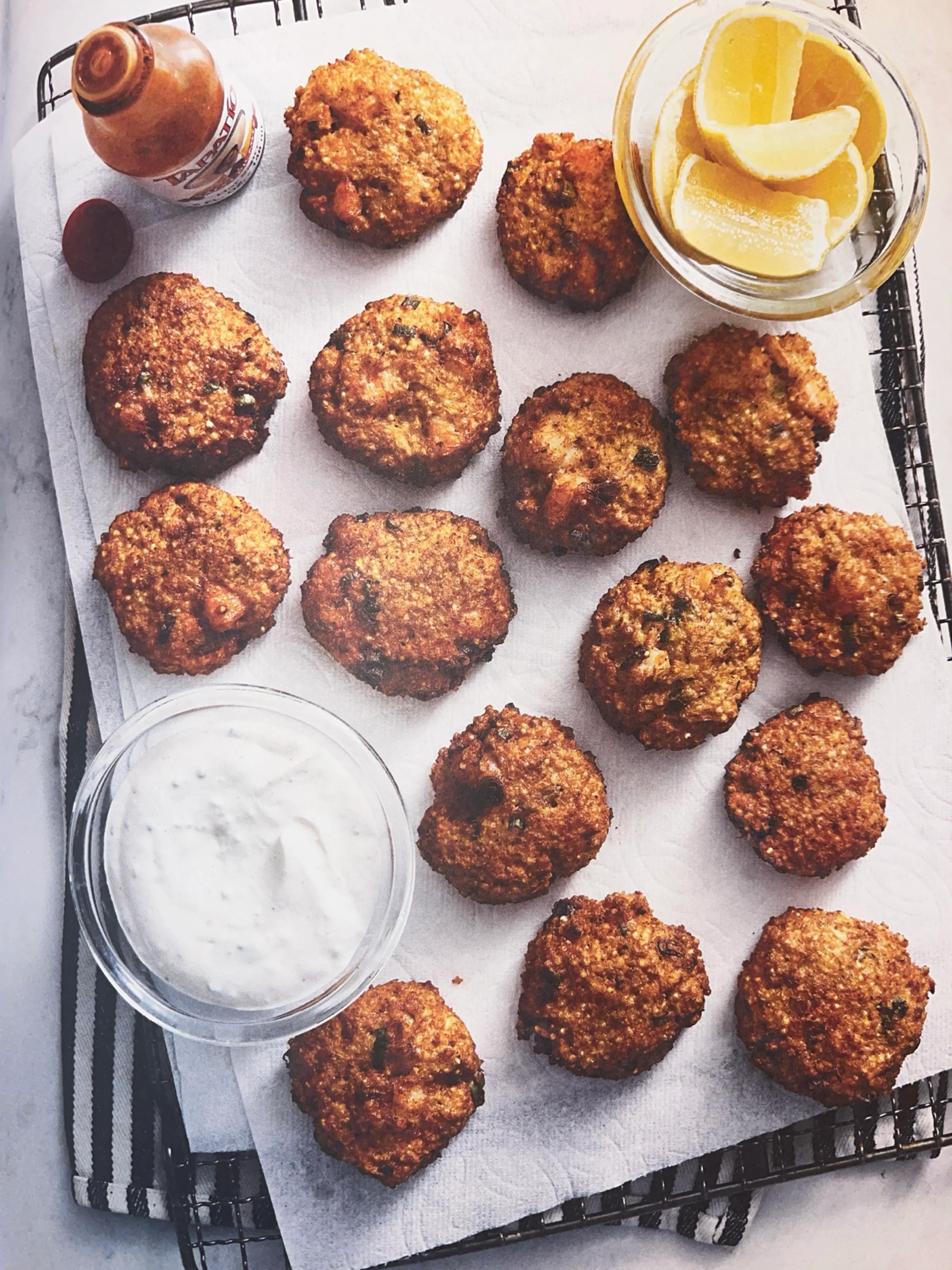 Crispy Millet Cakes with Shrimp, Scallions, and Old Bay