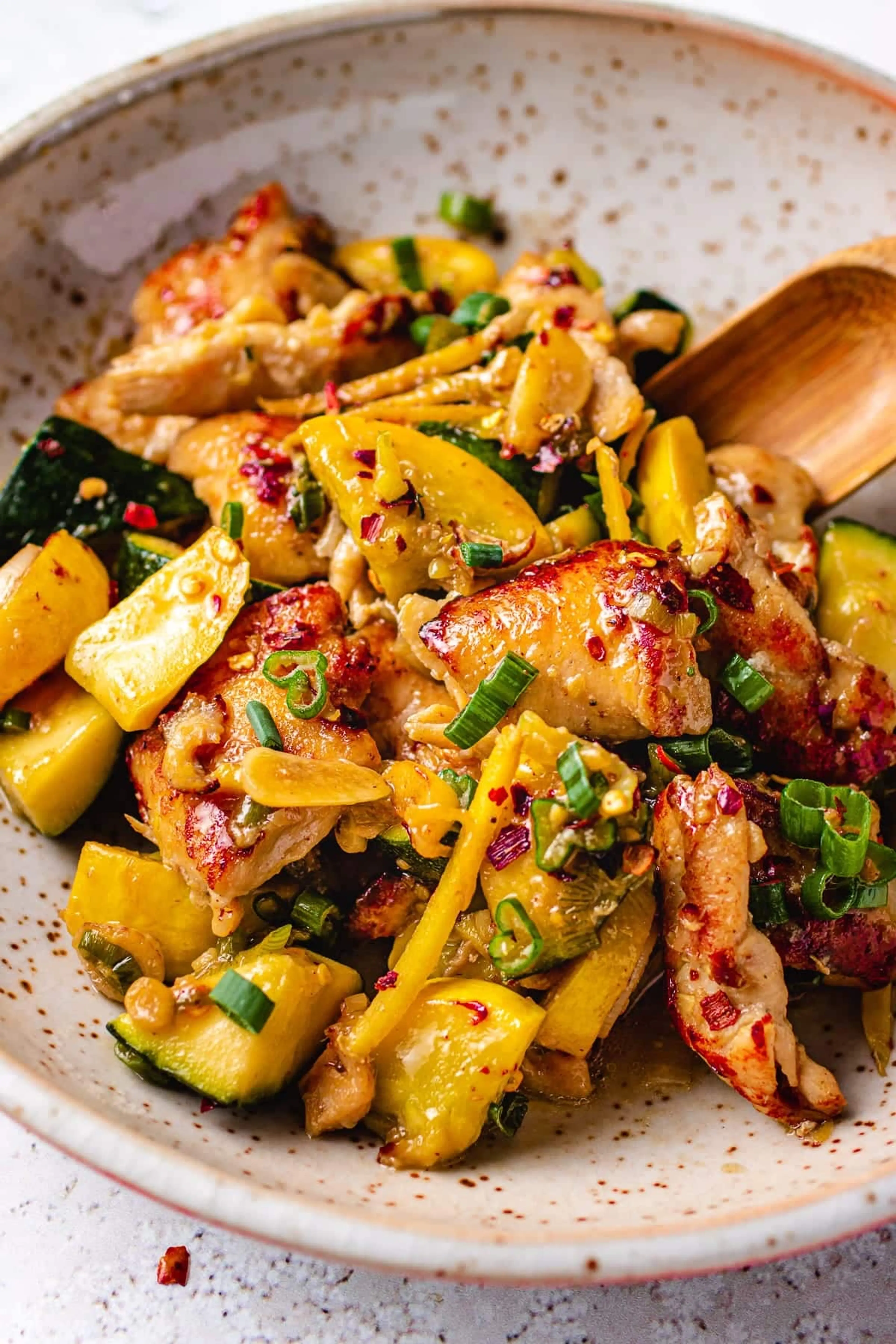 Ginger Chicken Stir-Fry with Summer Squash (Paleo, Whole30,