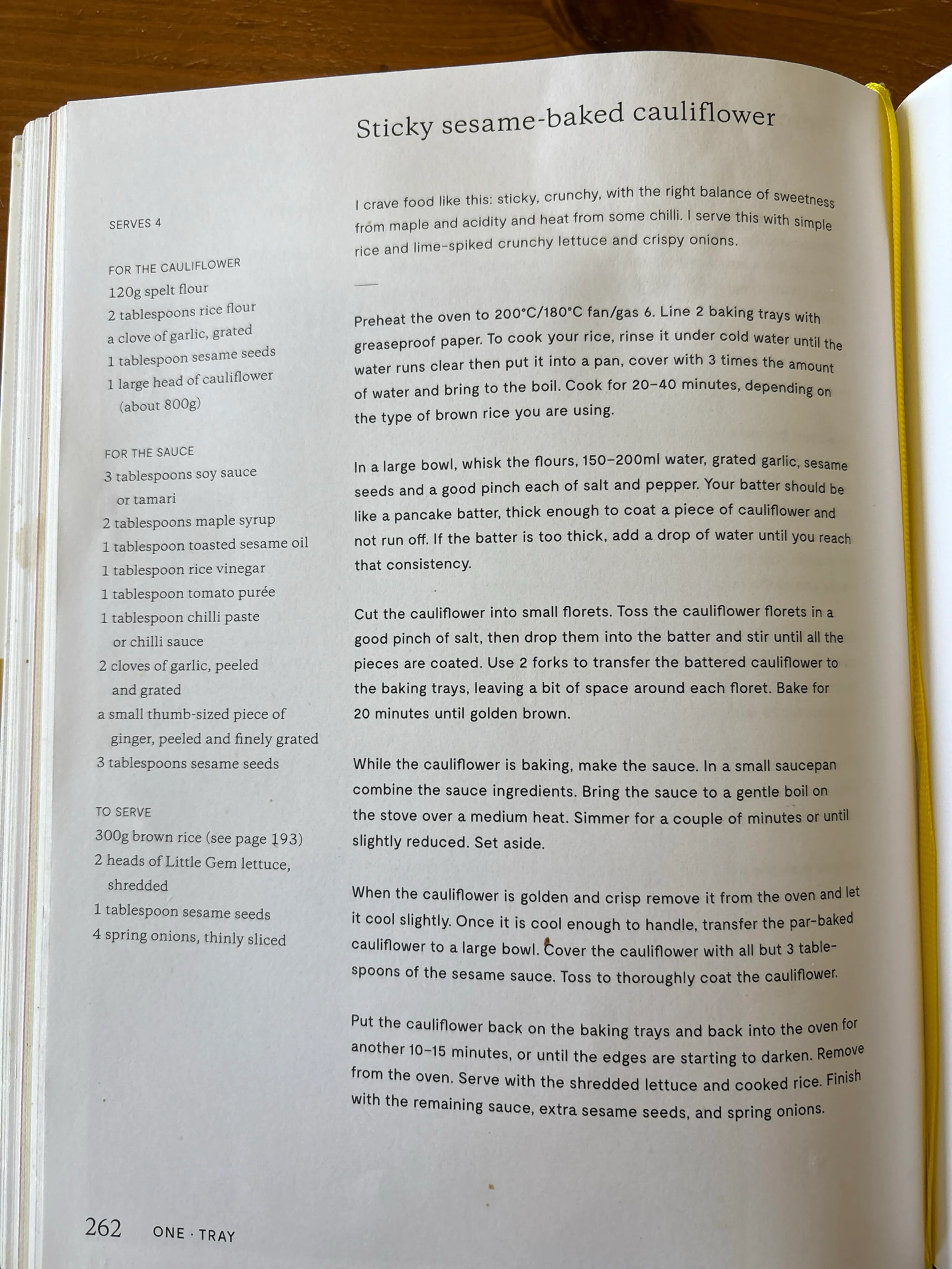 Sticky sesame-baked cauliflower