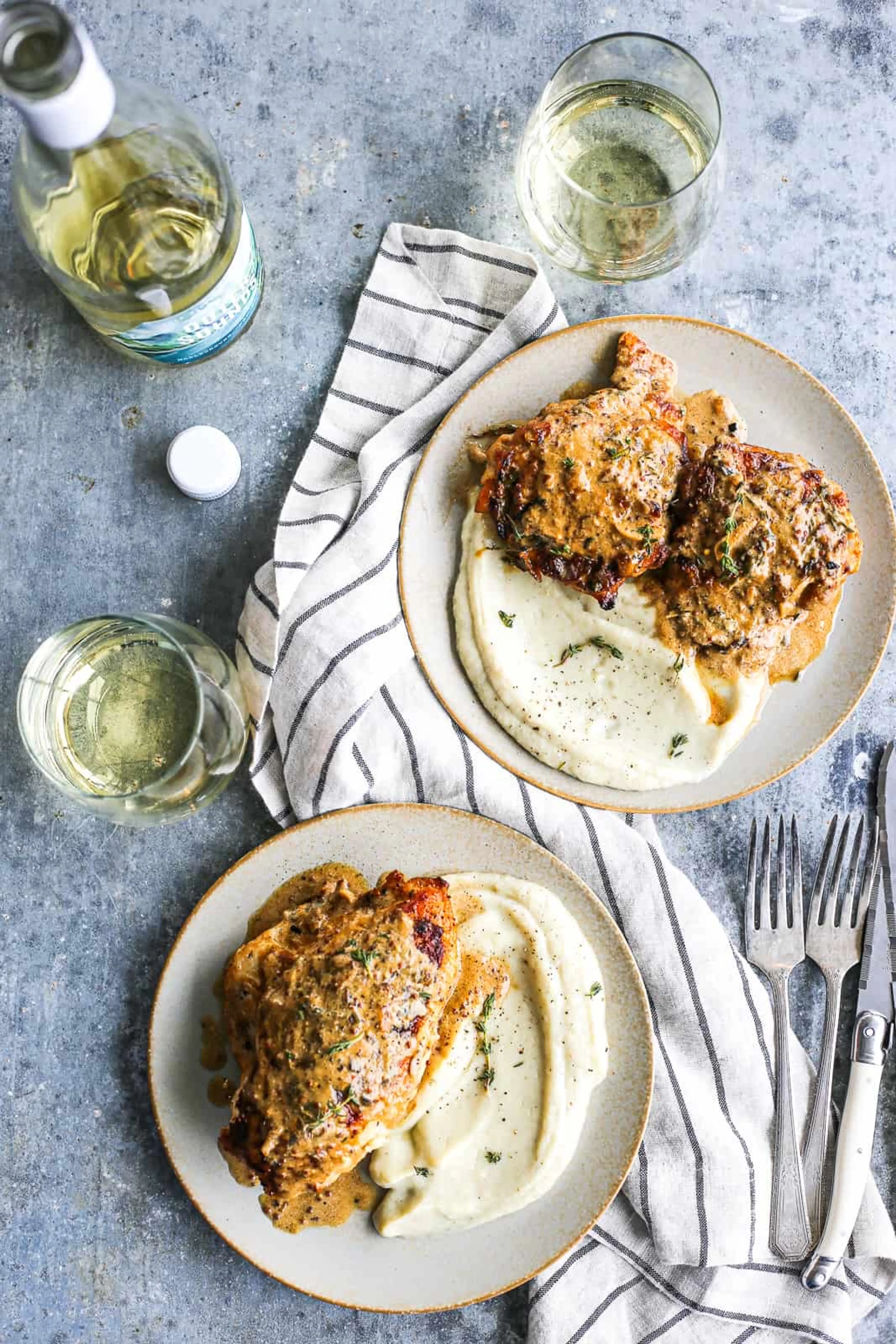 French Creamy Dijon and White Wine Chicken