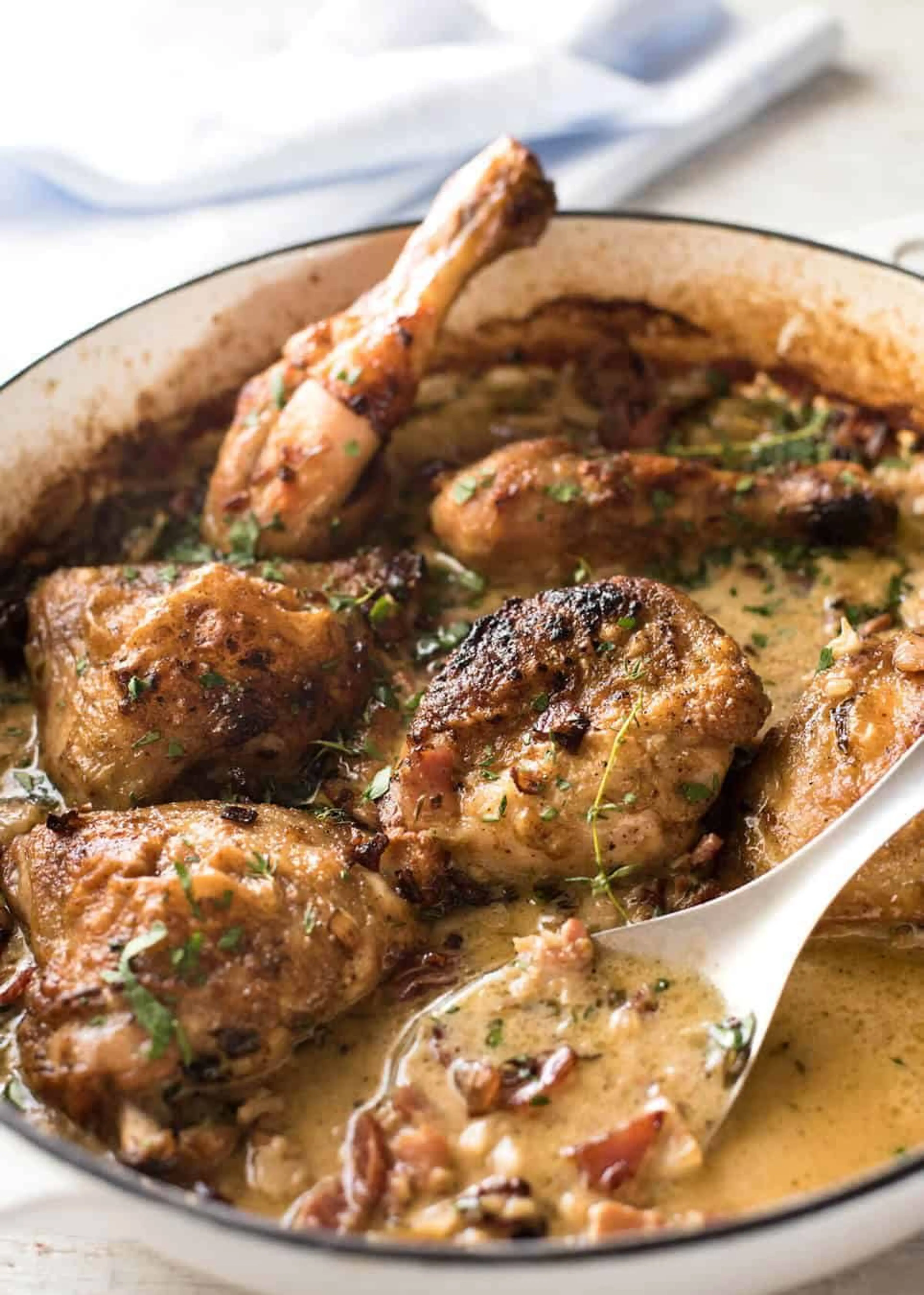 Chicken in White Wine Cream Sauce