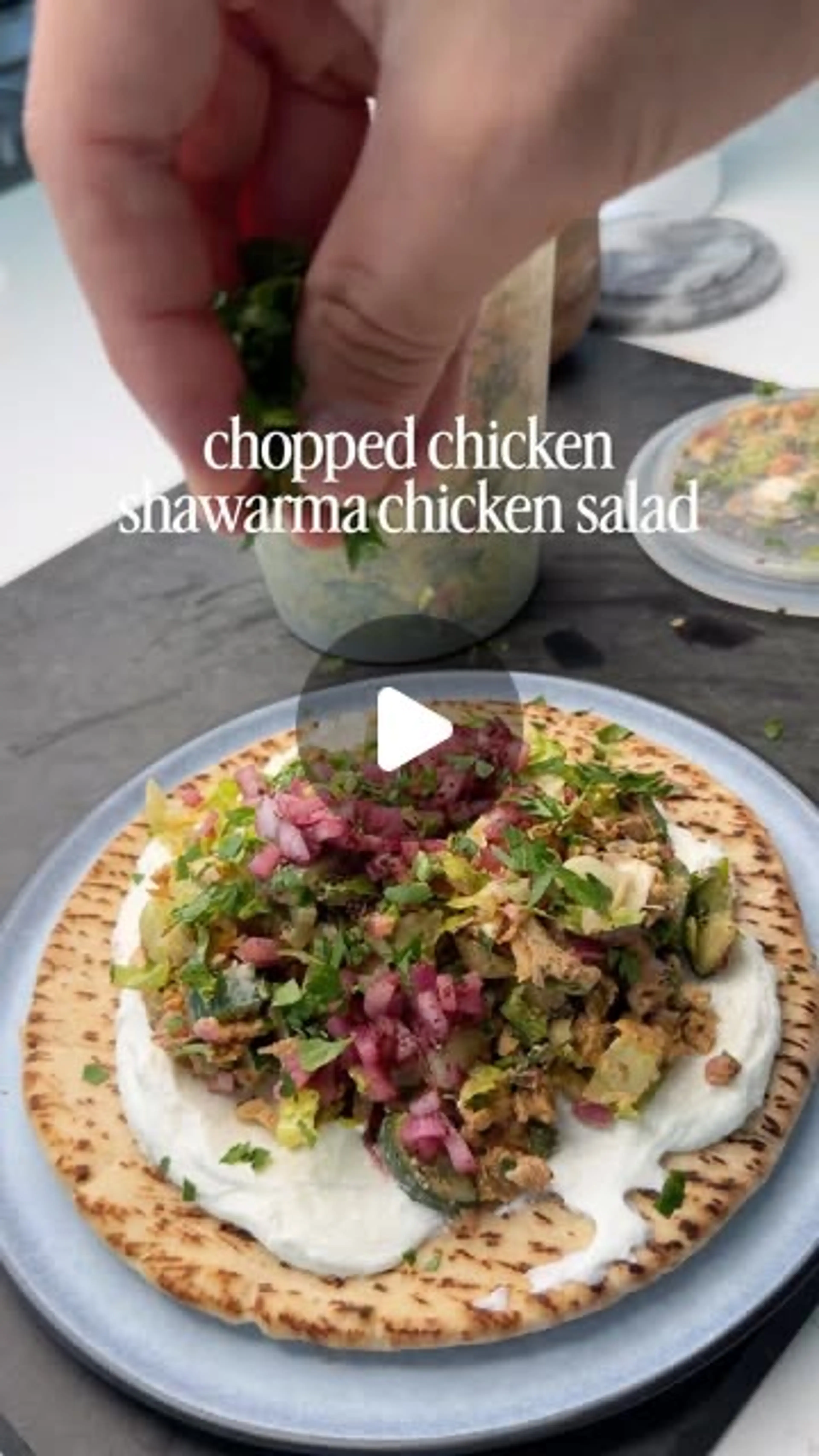 Chopped Chicken Shawarma Chicken Salad Pita