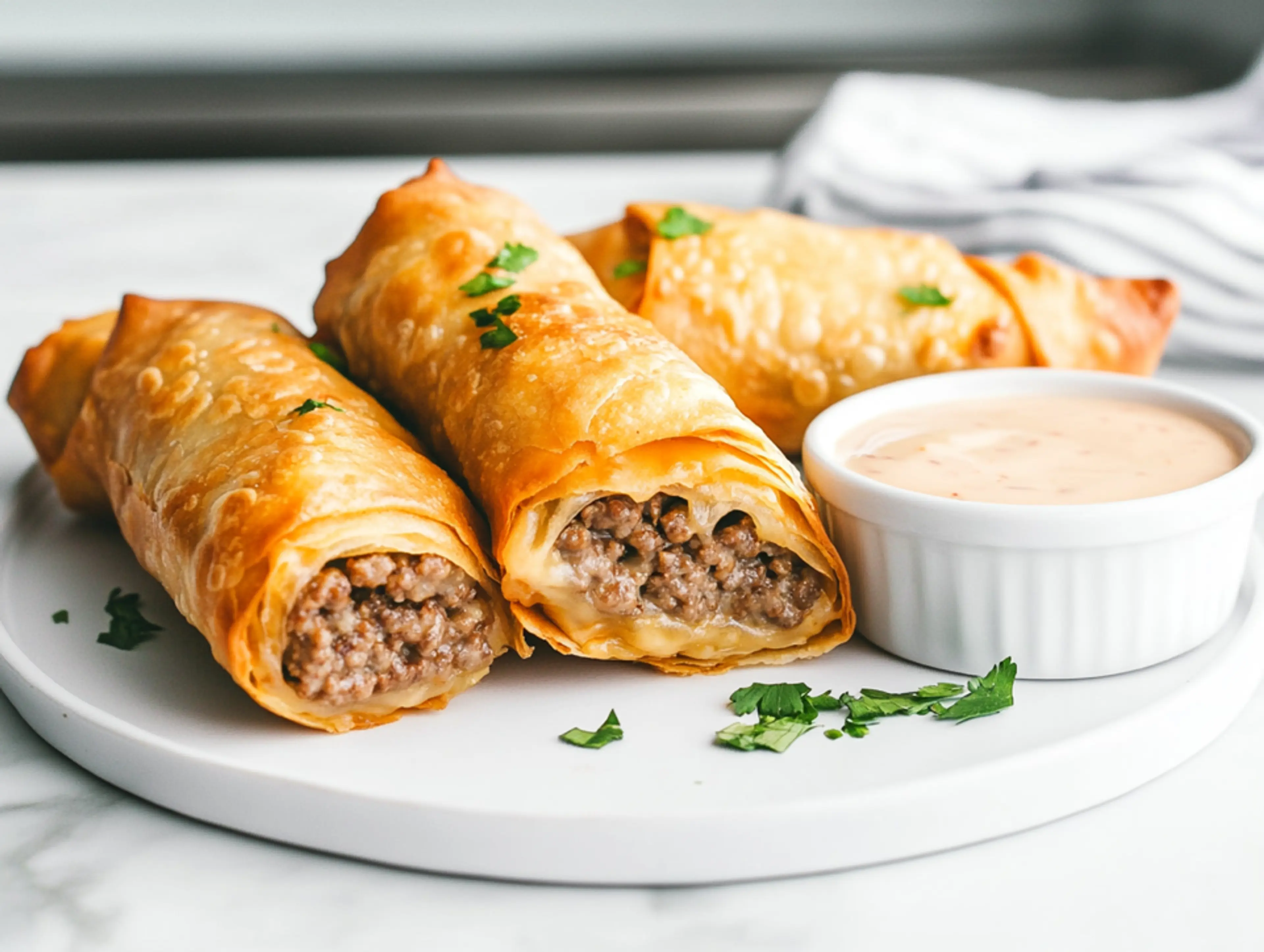 Cheeseburger Spring Rolls