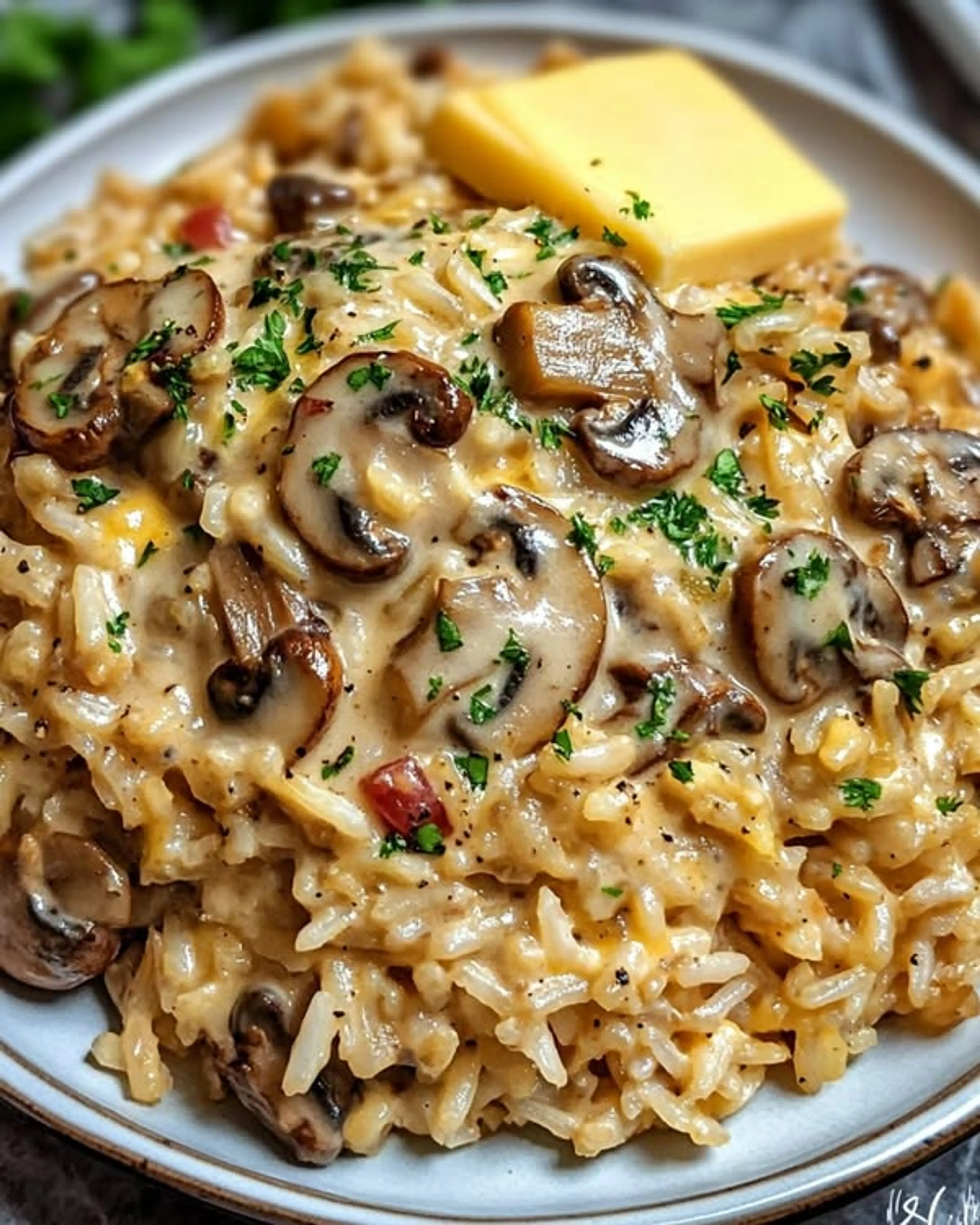 Southern Creamy Mushroom Rice