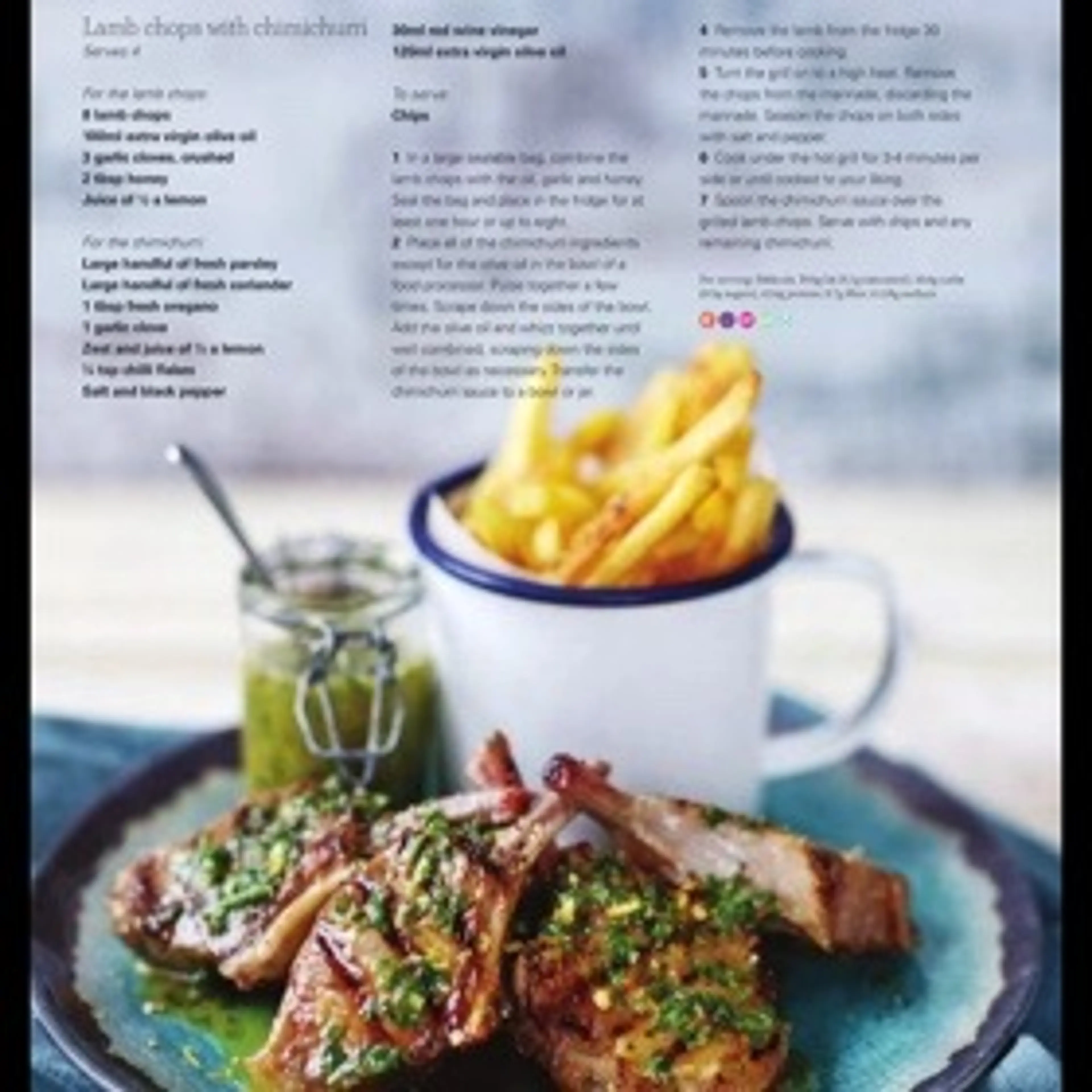 Lamb chops with chimichurri