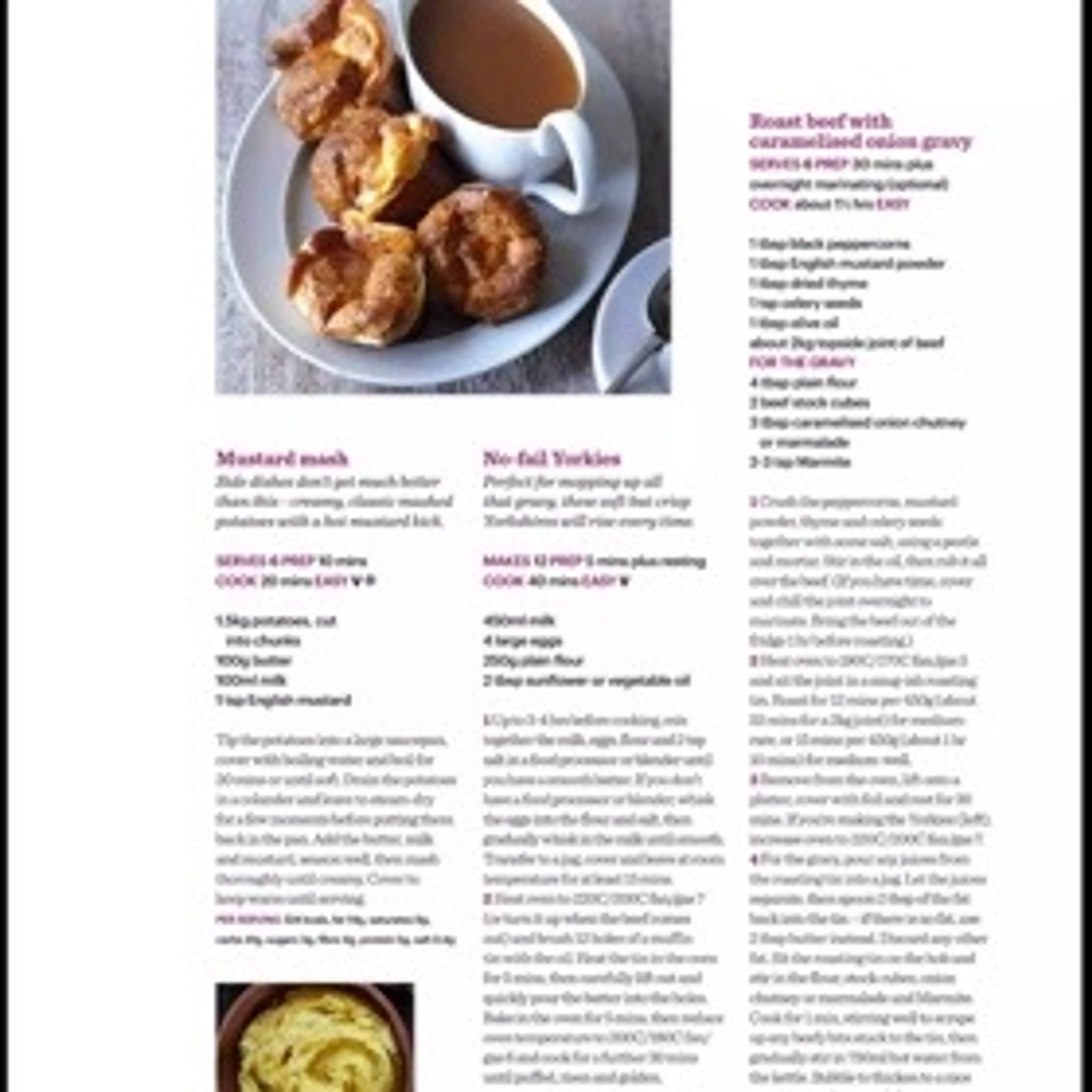 Roast beef with caramelised onion gravy
